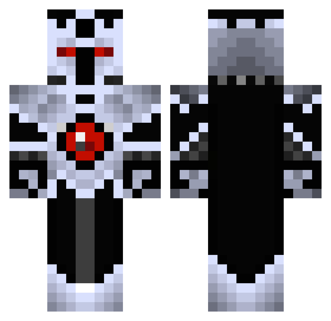 flaming1000 Minecraft skin, front and back view