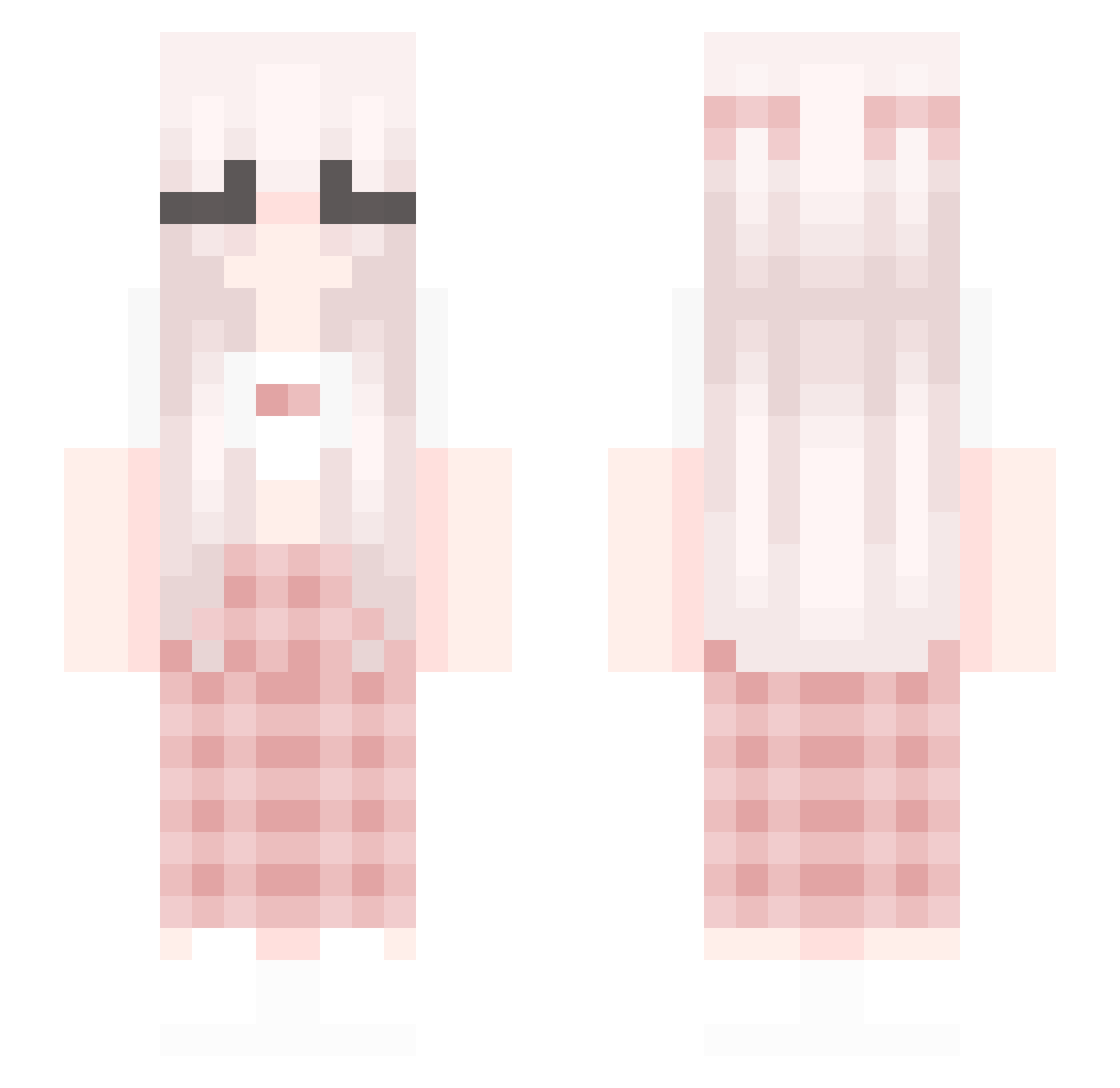 PrncessBunz Minecraft skin, front and back view