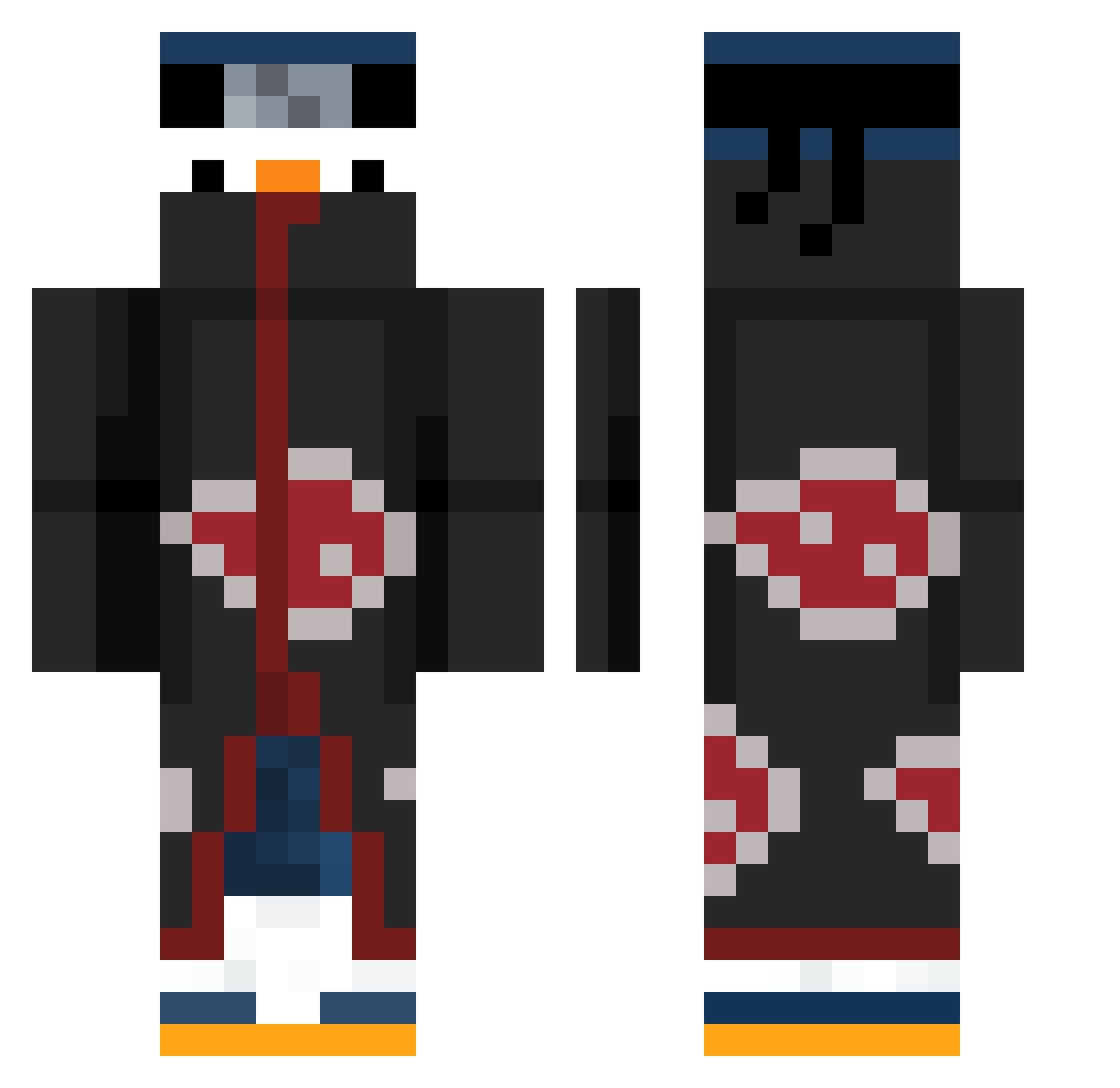 qfih Minecraft skin, front and back view