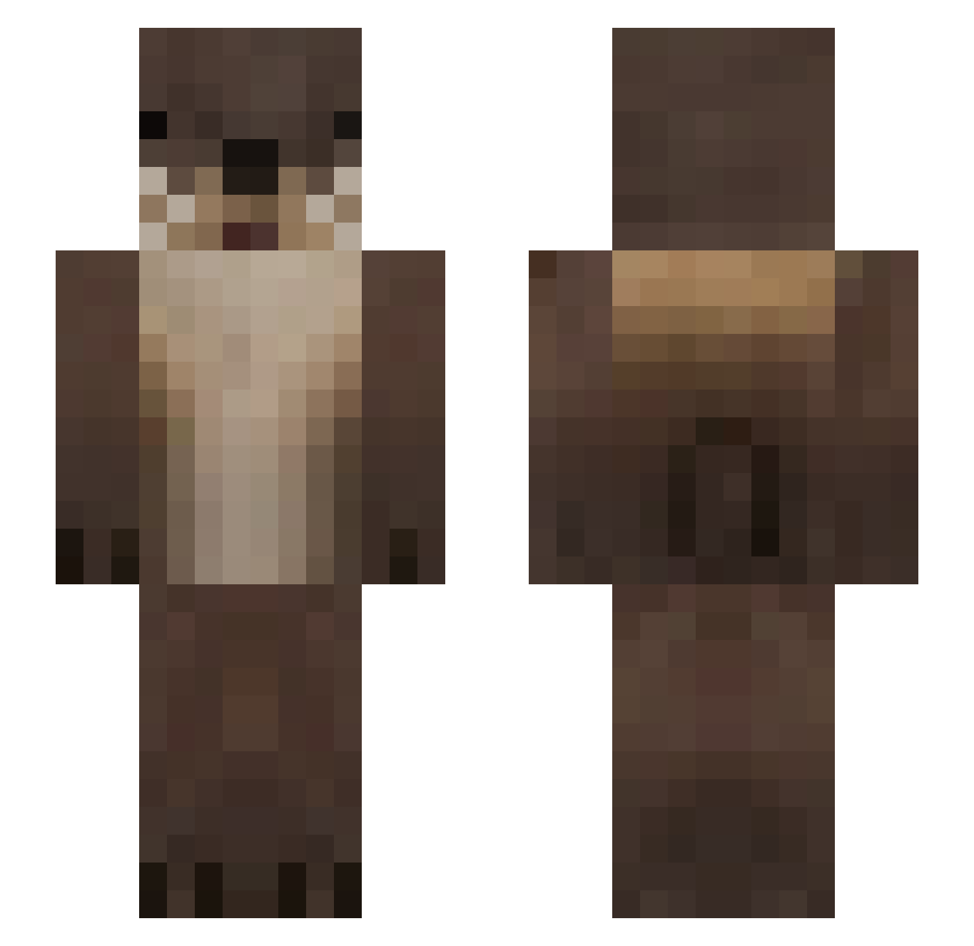 BabyOtter444 Minecraft skin, front and back view