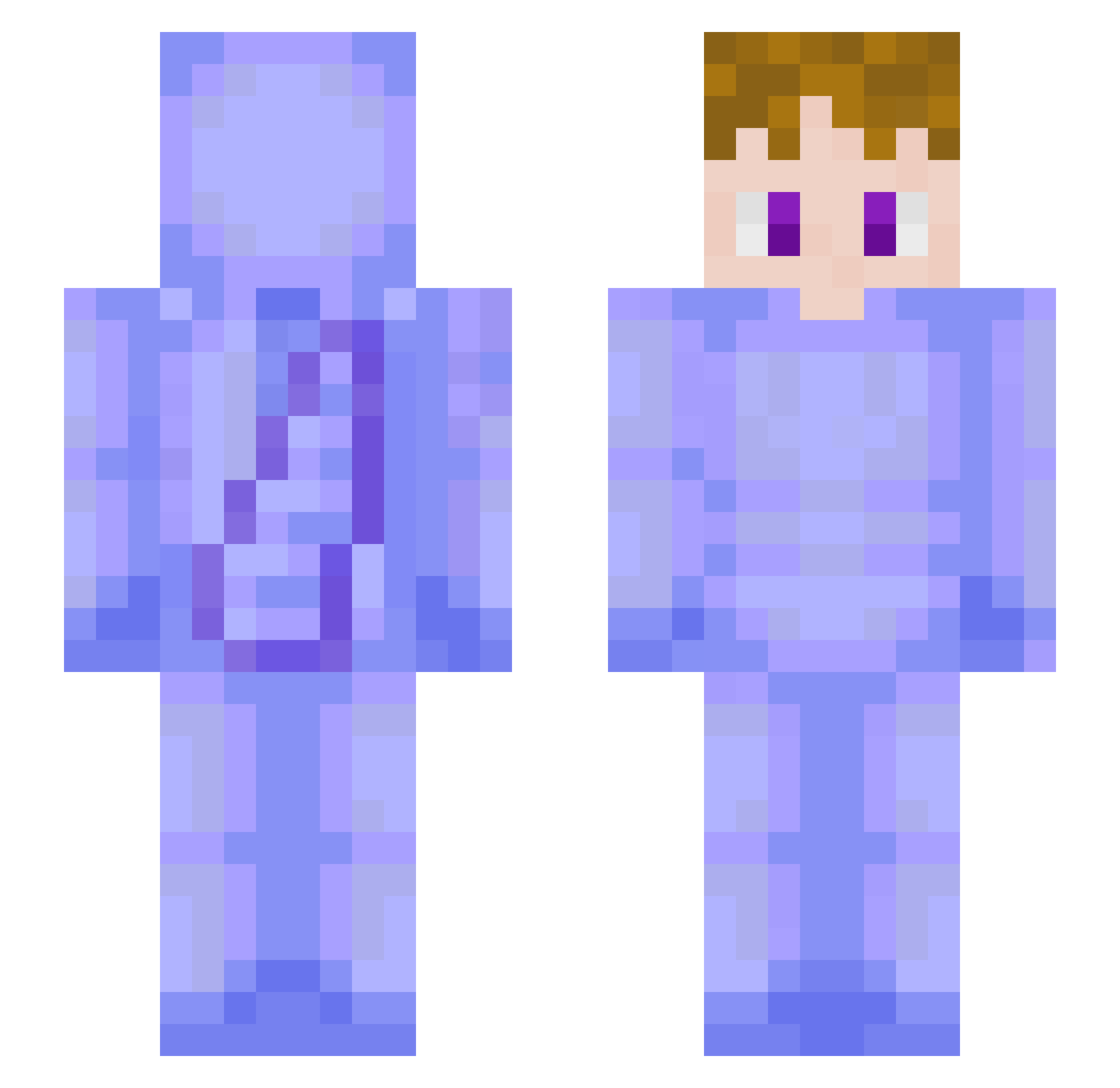 Taavut Minecraft skin, front and back view