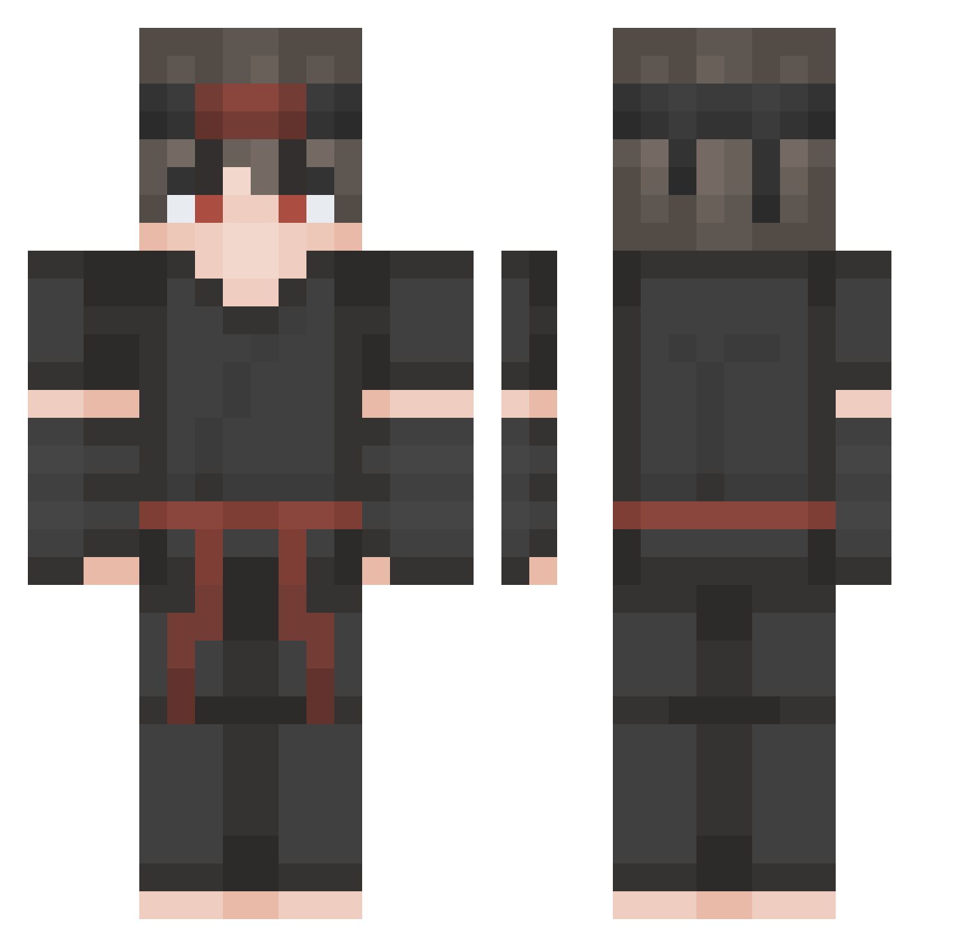 Lokk_722 Minecraft skin, front and back view