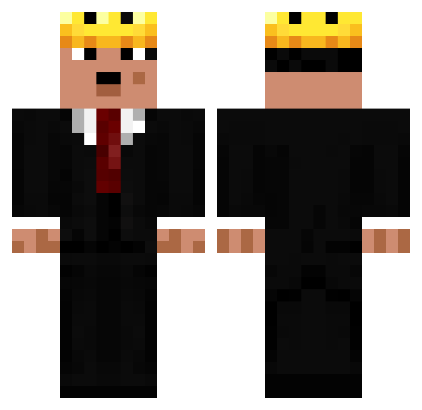 BrukkSSki Minecraft skin, front and back view