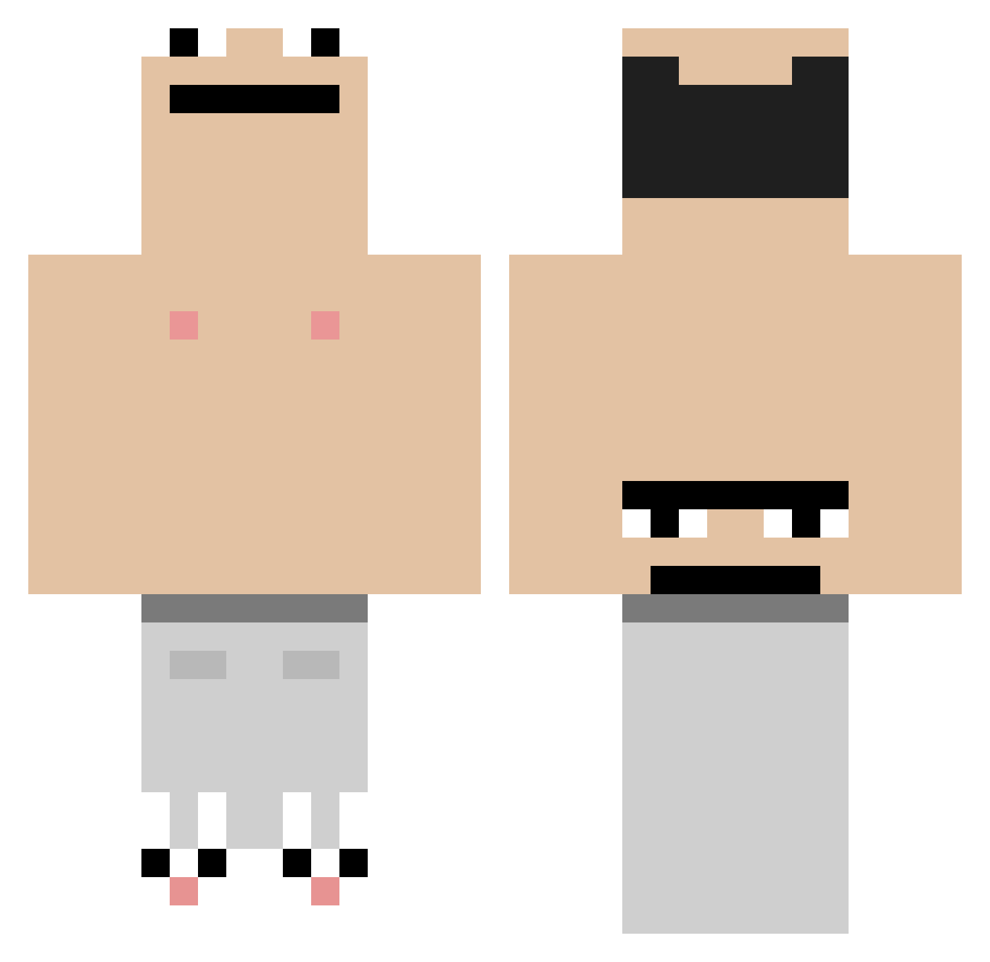 SmallAnimeGirl Minecraft skin, front and back view