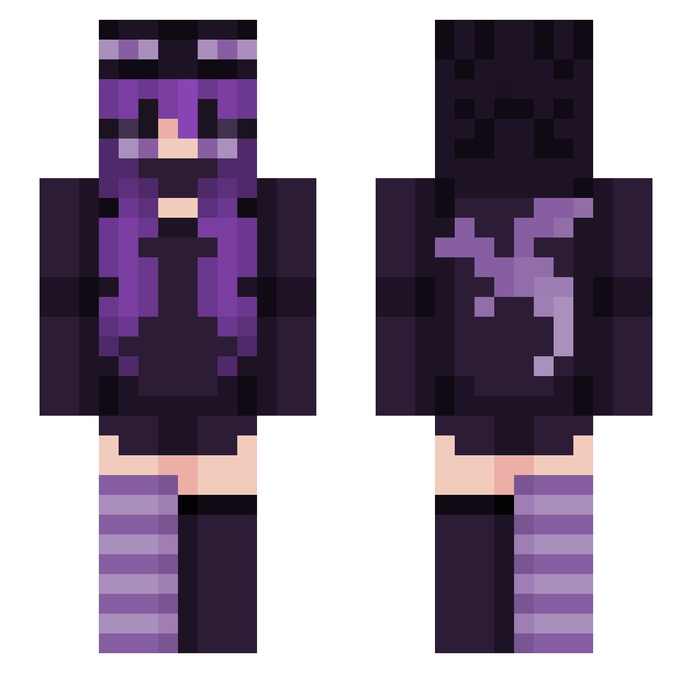 lilblush Minecraft skin, front and back view