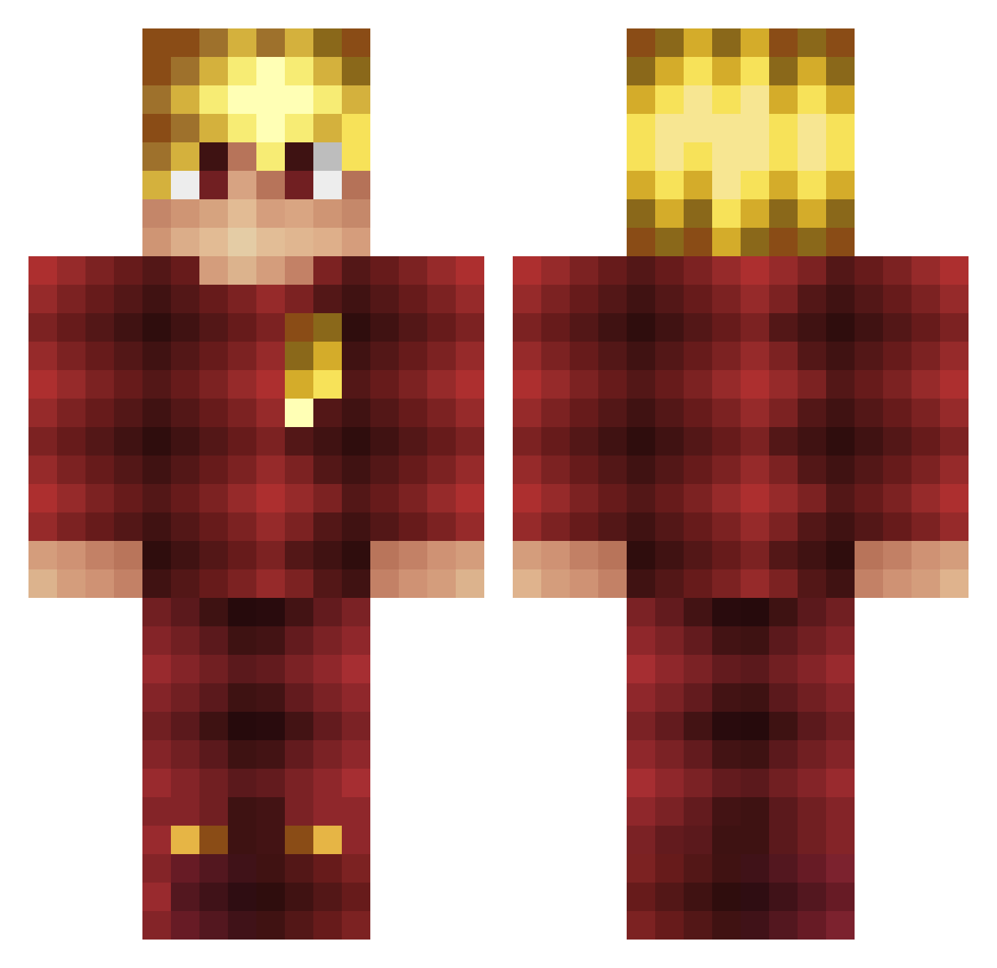 RecardoLuis Minecraft skin, front and back view