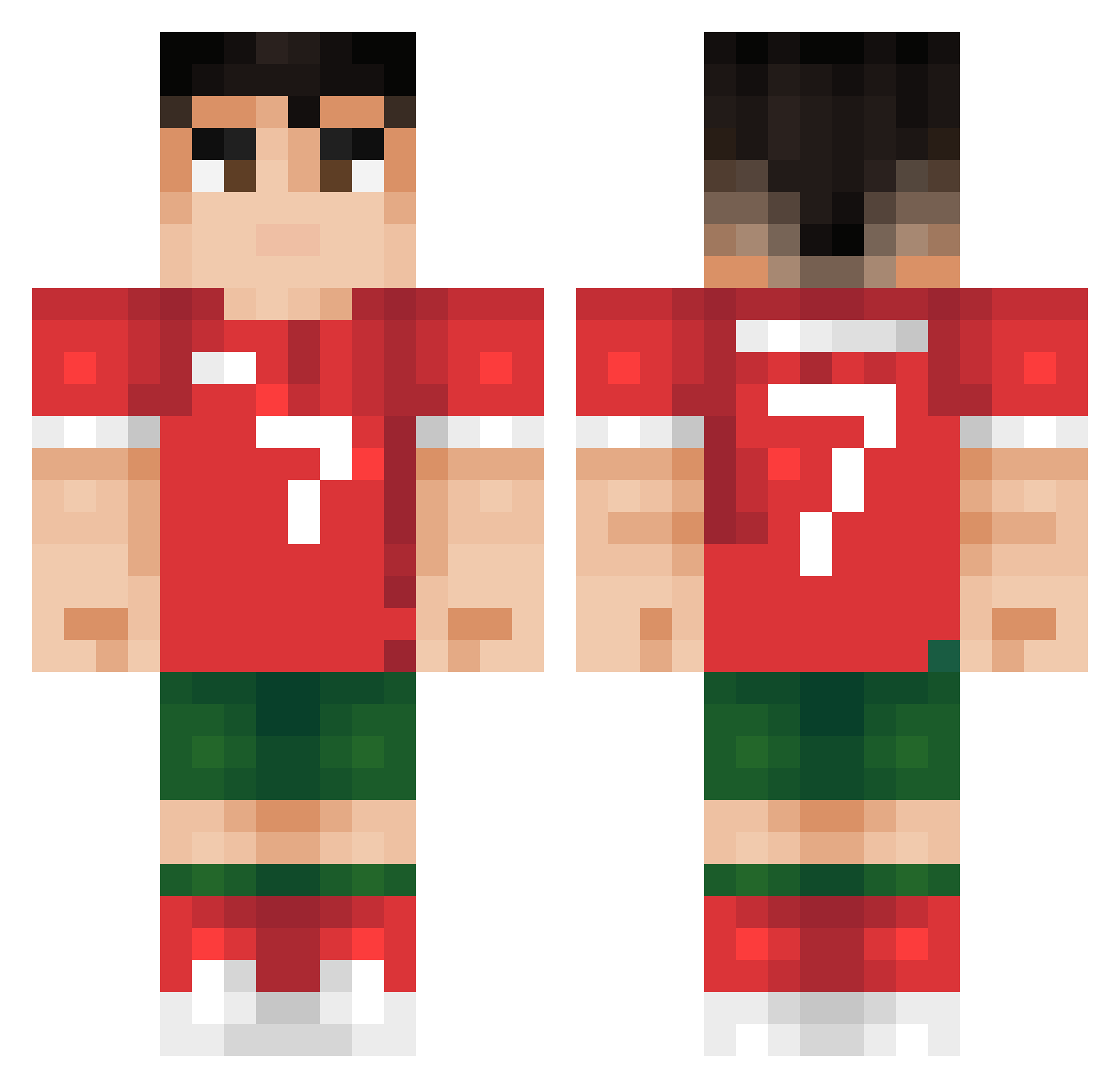 realmaic Minecraft skin, front and back view