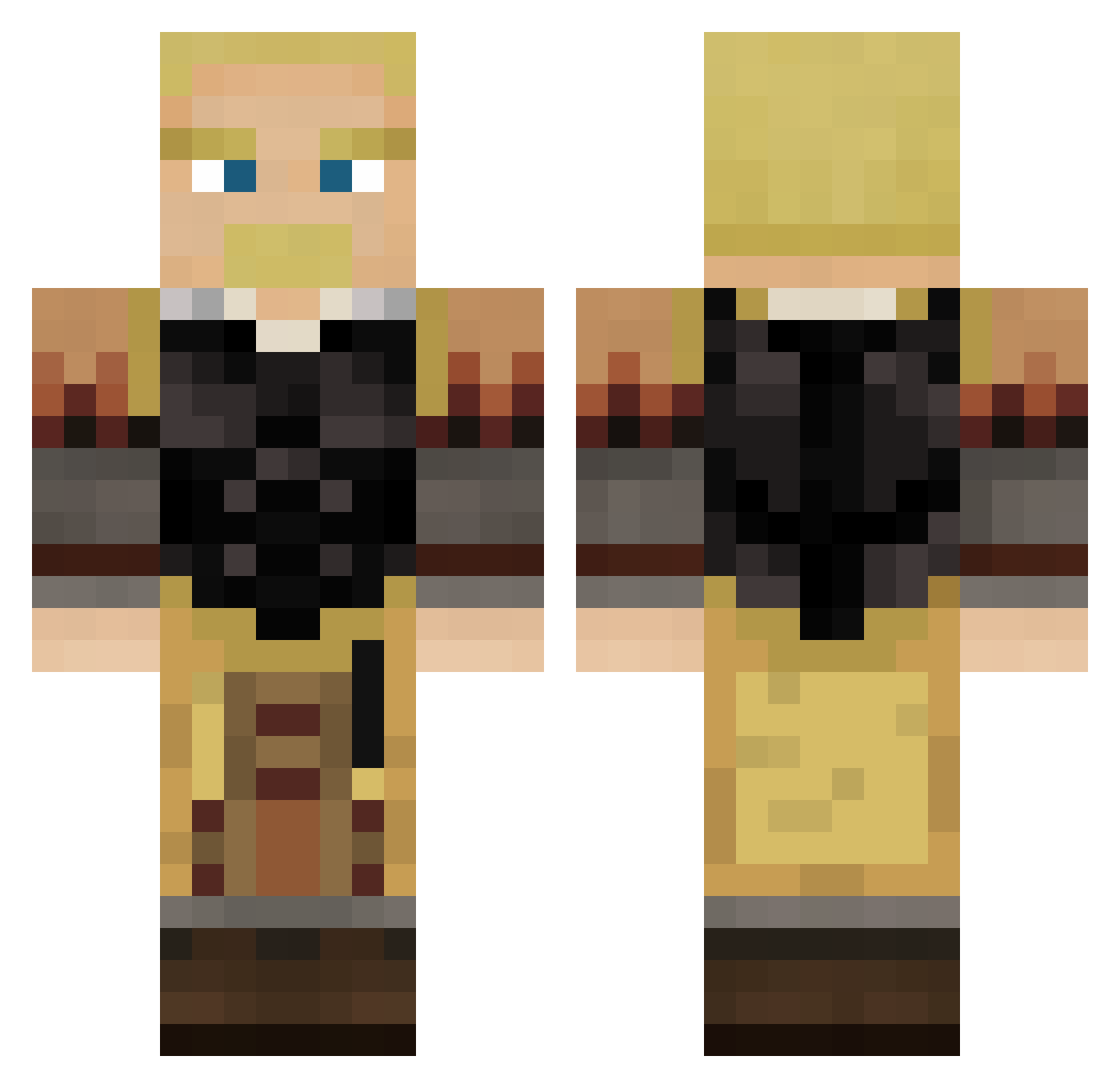 zka9 Minecraft skin, front and back view