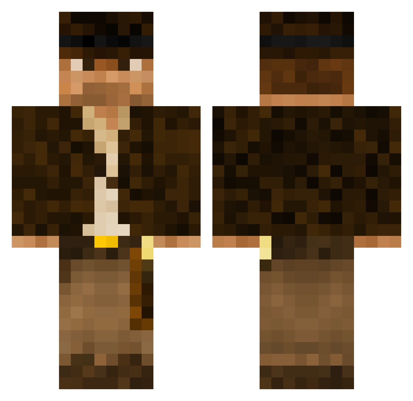 Goldan99 Minecraft skin, front and back view