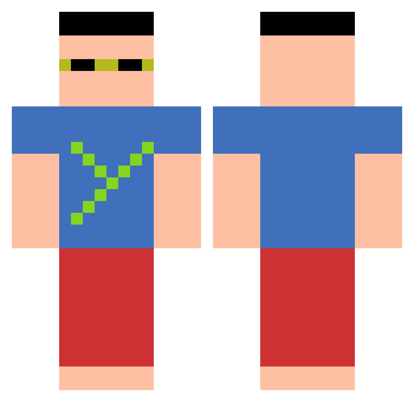 RakhaThreeFive Minecraft skin, front and back view
