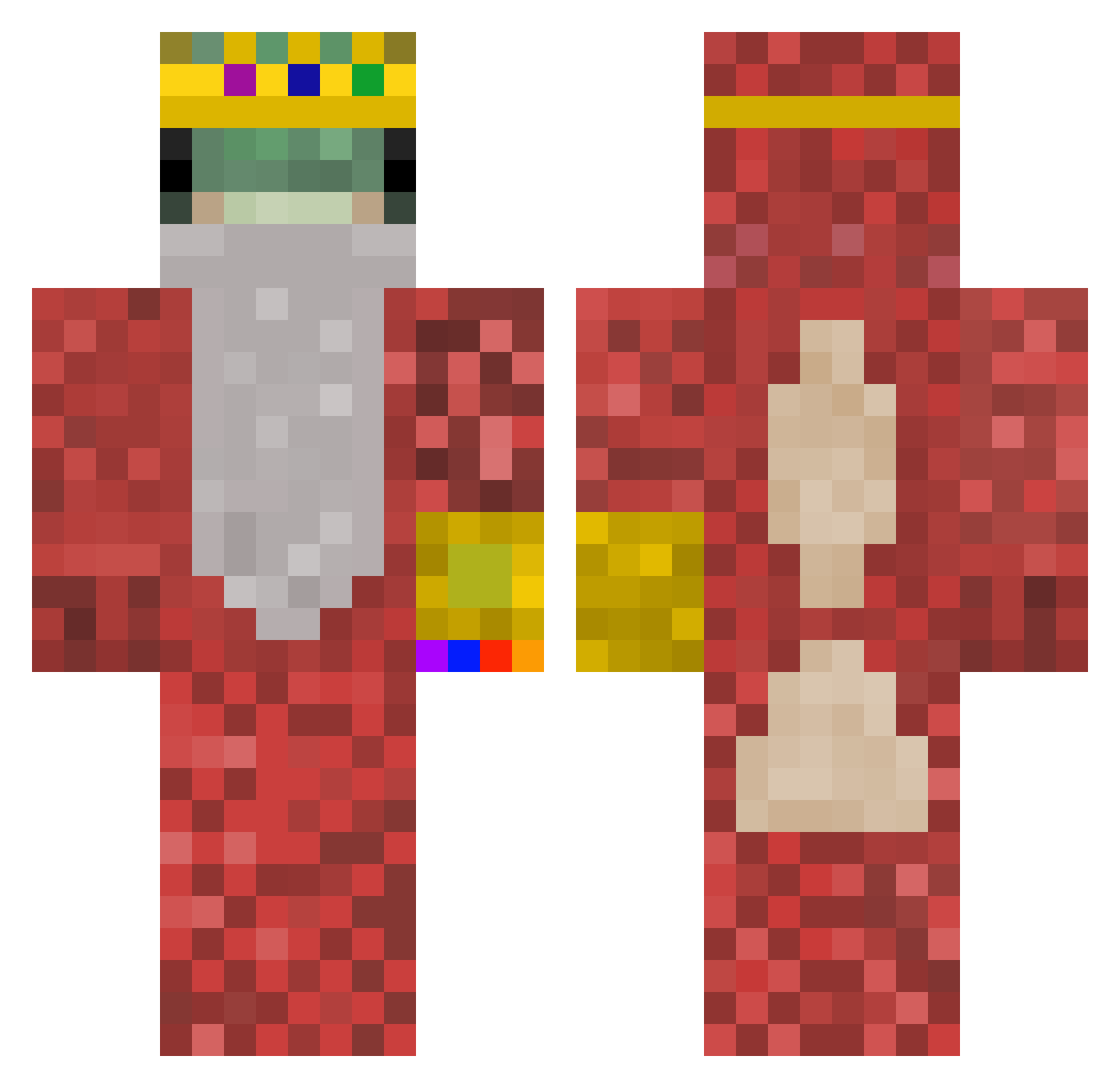 RD606992 Minecraft skin, front and back view