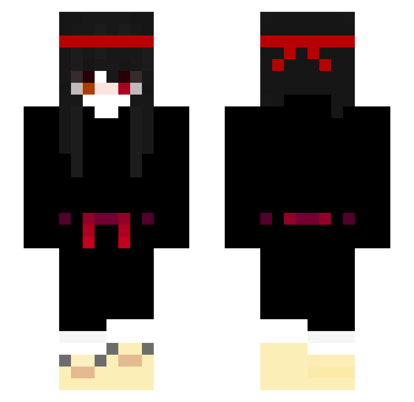 ZynWarrior Minecraft skin, front and back view