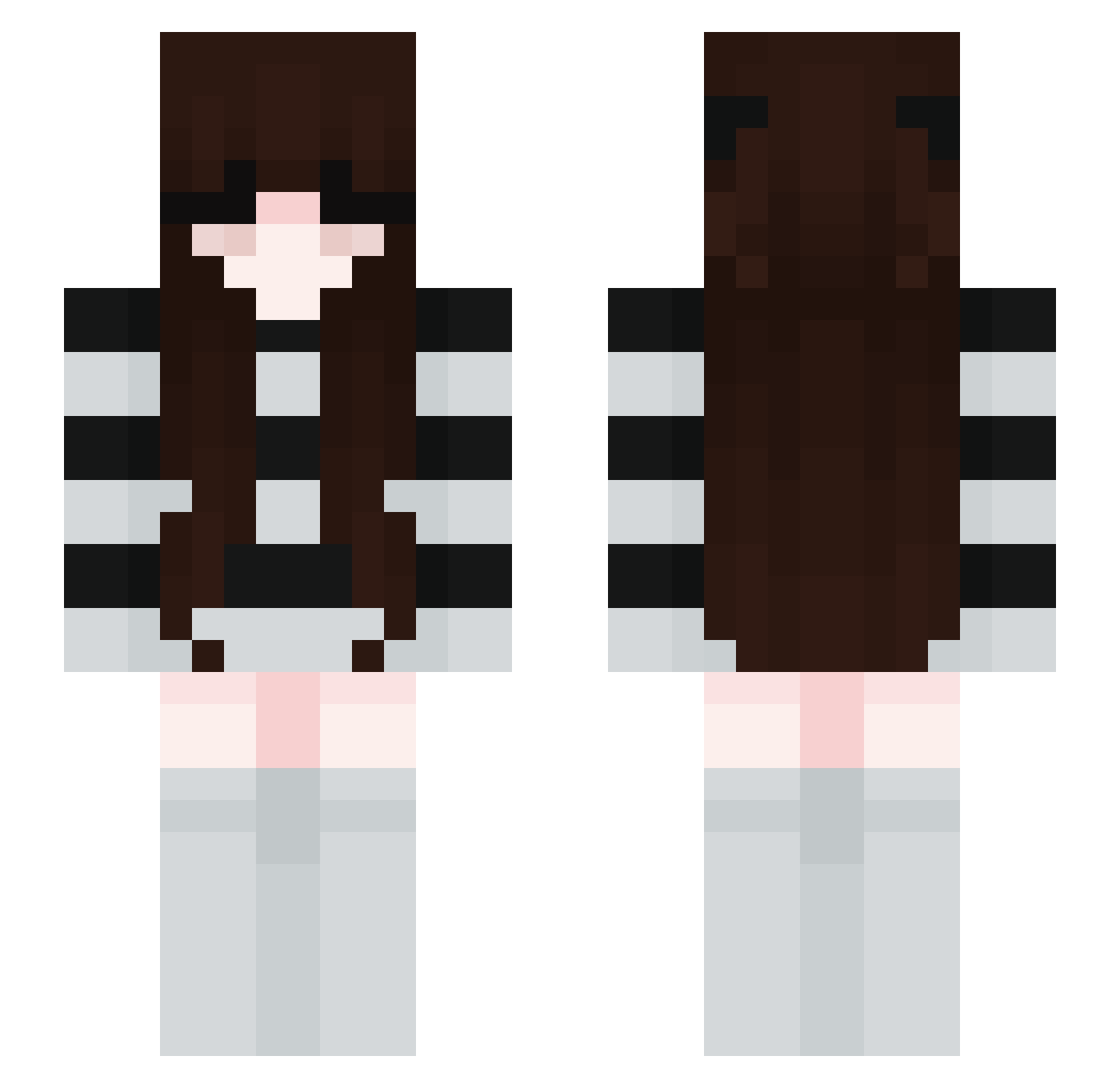 shelovesmytears Minecraft skin, front and back view
