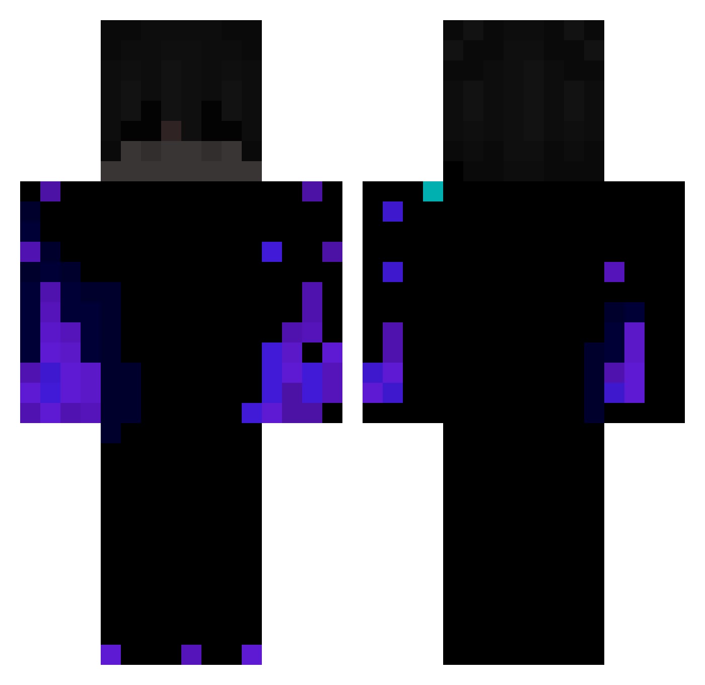 xIntes1ve Minecraft skin, front and back view