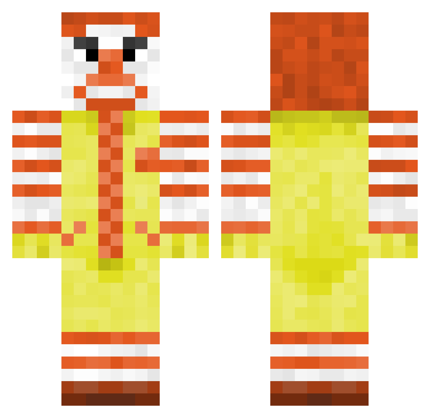 cheese_goblin Minecraft skin, front and back view