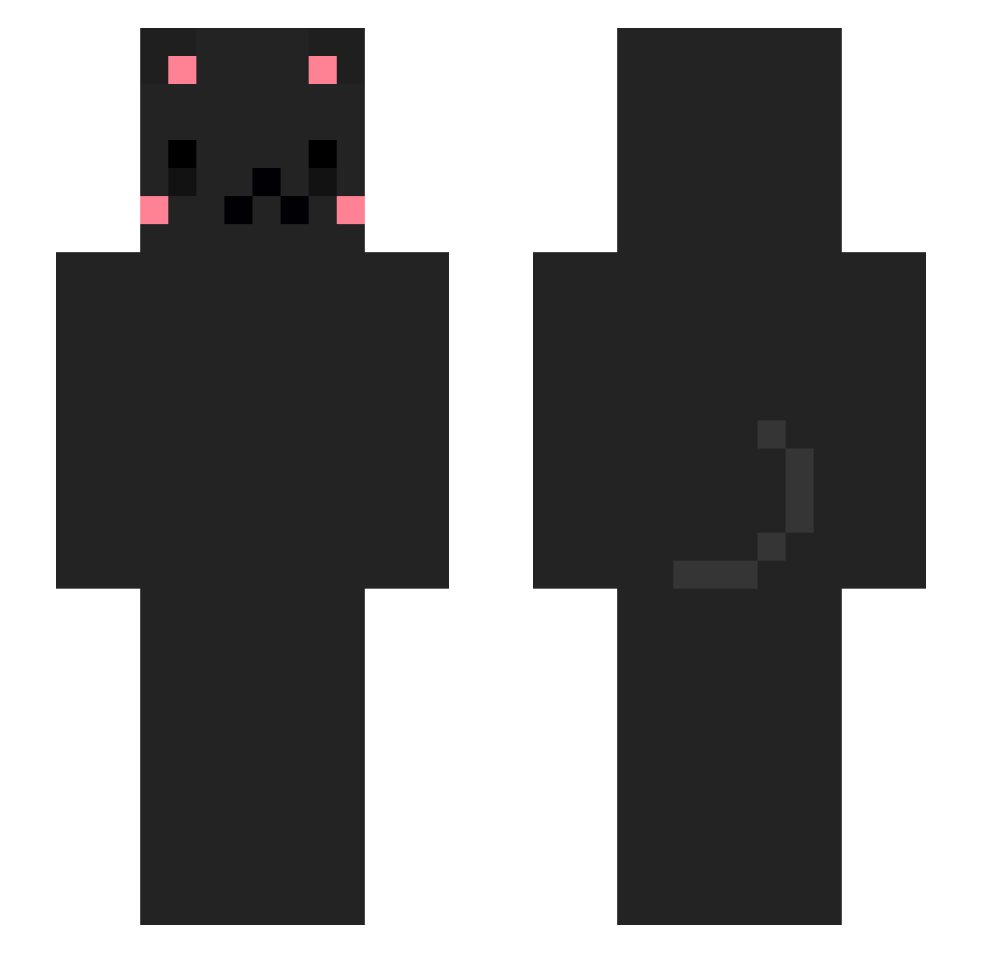 shelbe Minecraft skin, front and back view