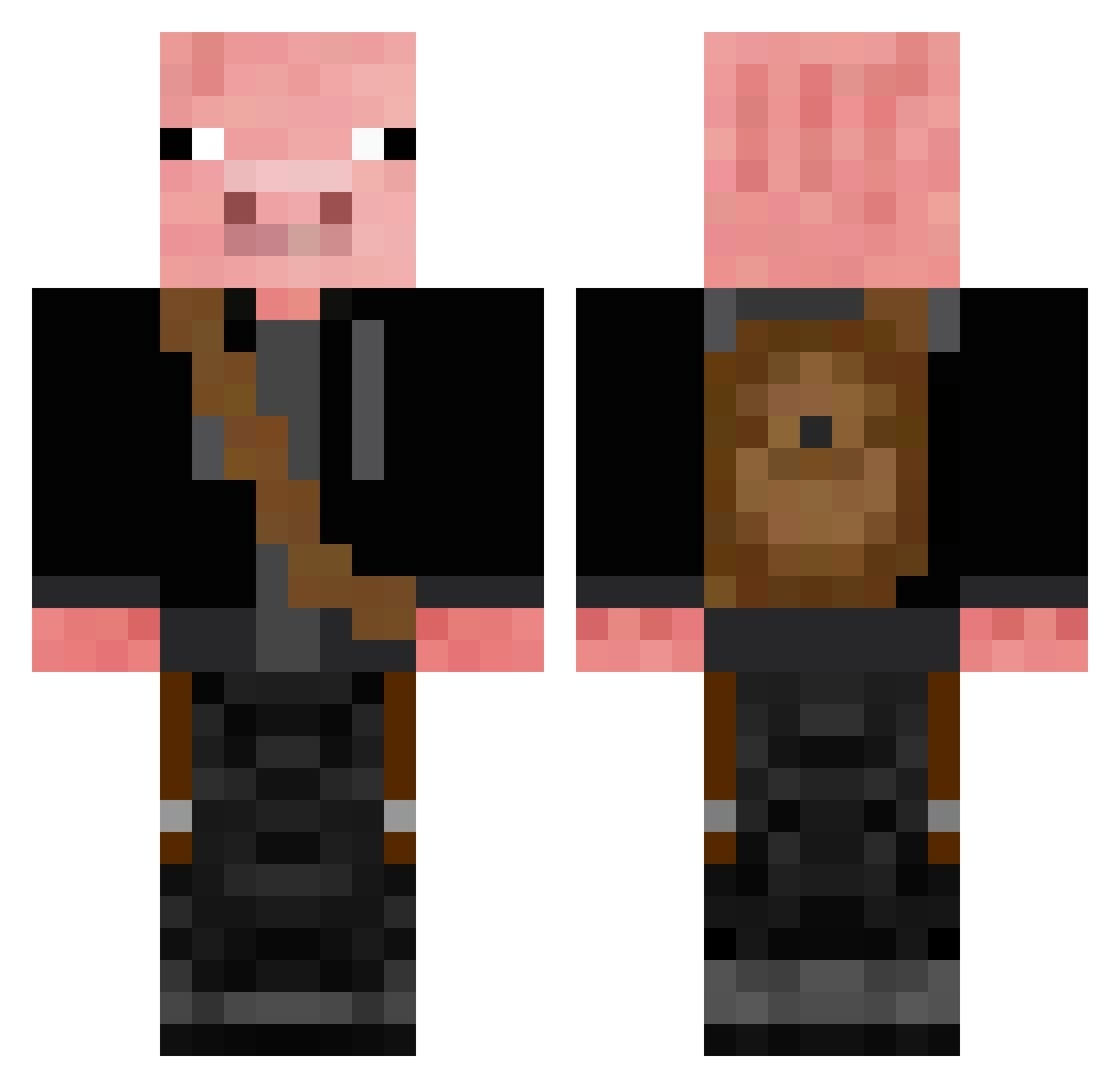 Pouttu Minecraft skin, front and back view