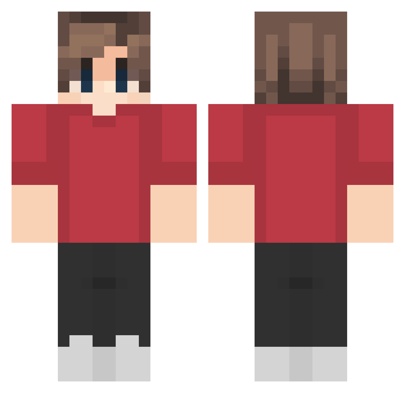 StephyPvP Minecraft skin, front and back view
