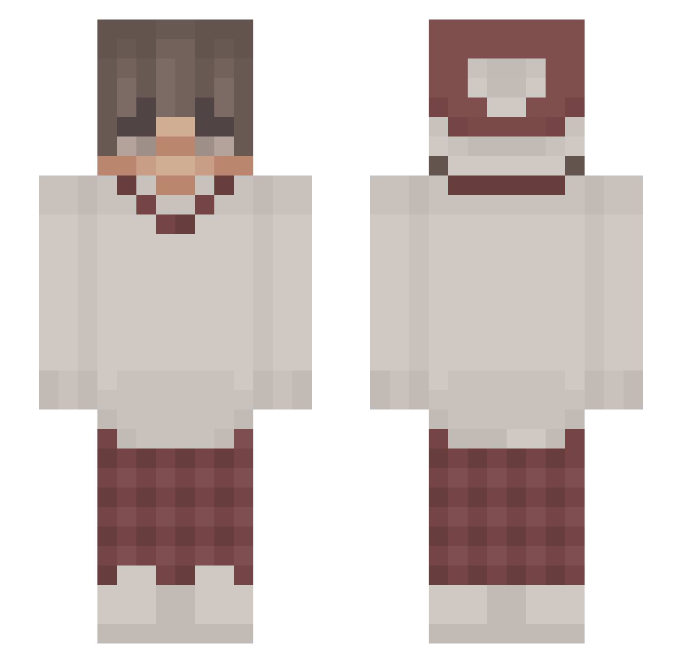 DoYouLikeKittens Minecraft skin, front and back view