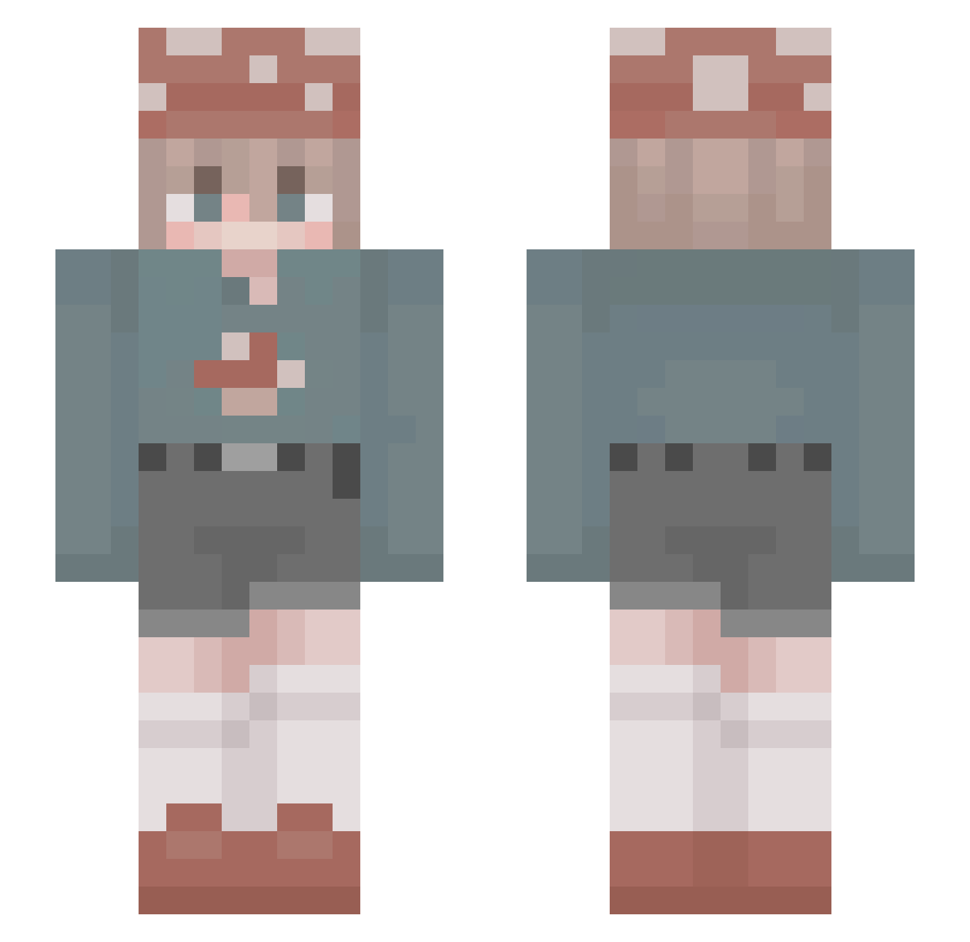 _Xertz Minecraft skin, front and back view