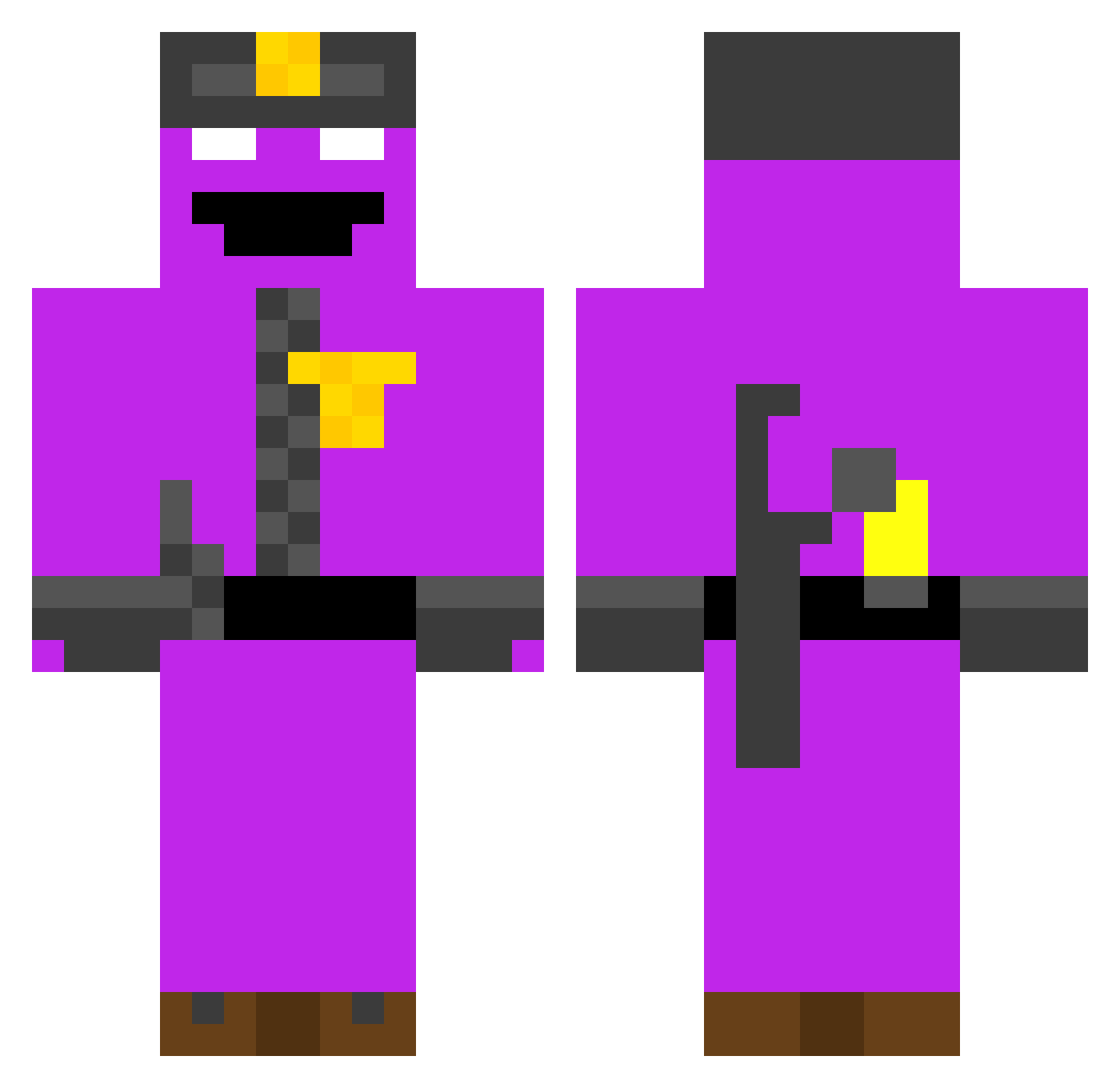 DreamKing4034 Minecraft skin, front and back view