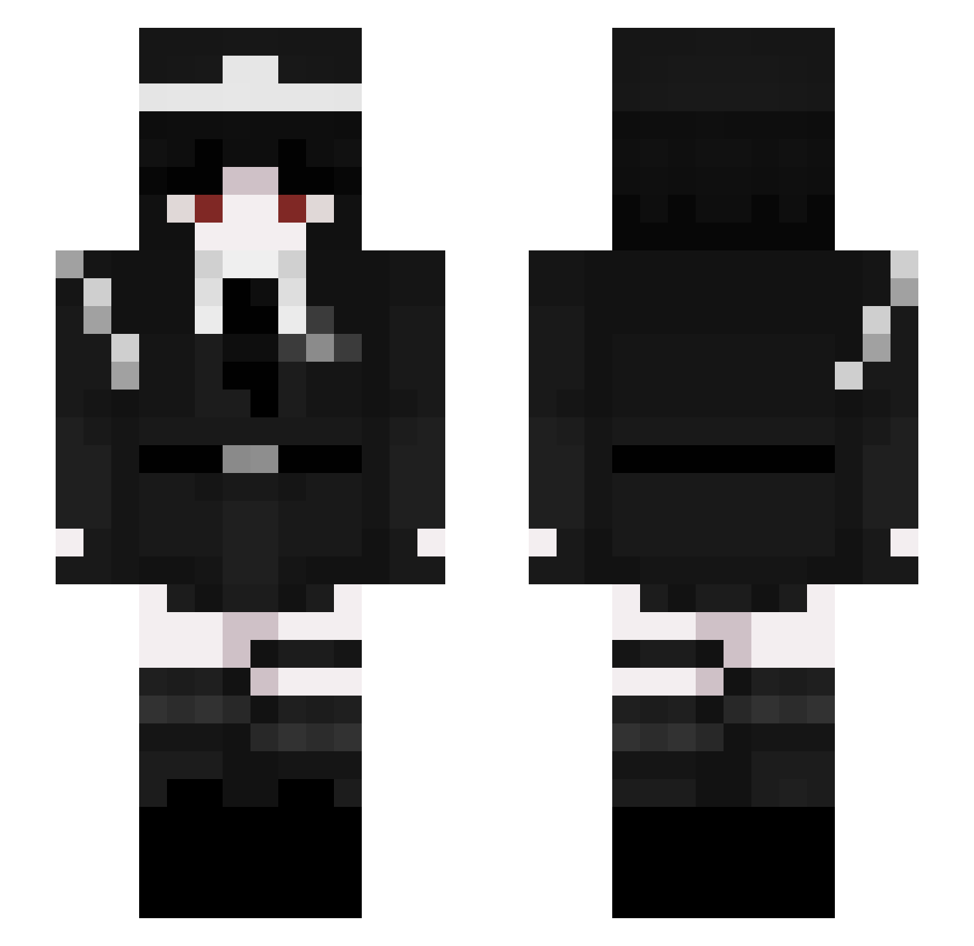 pinosheet Minecraft skin, front and back view