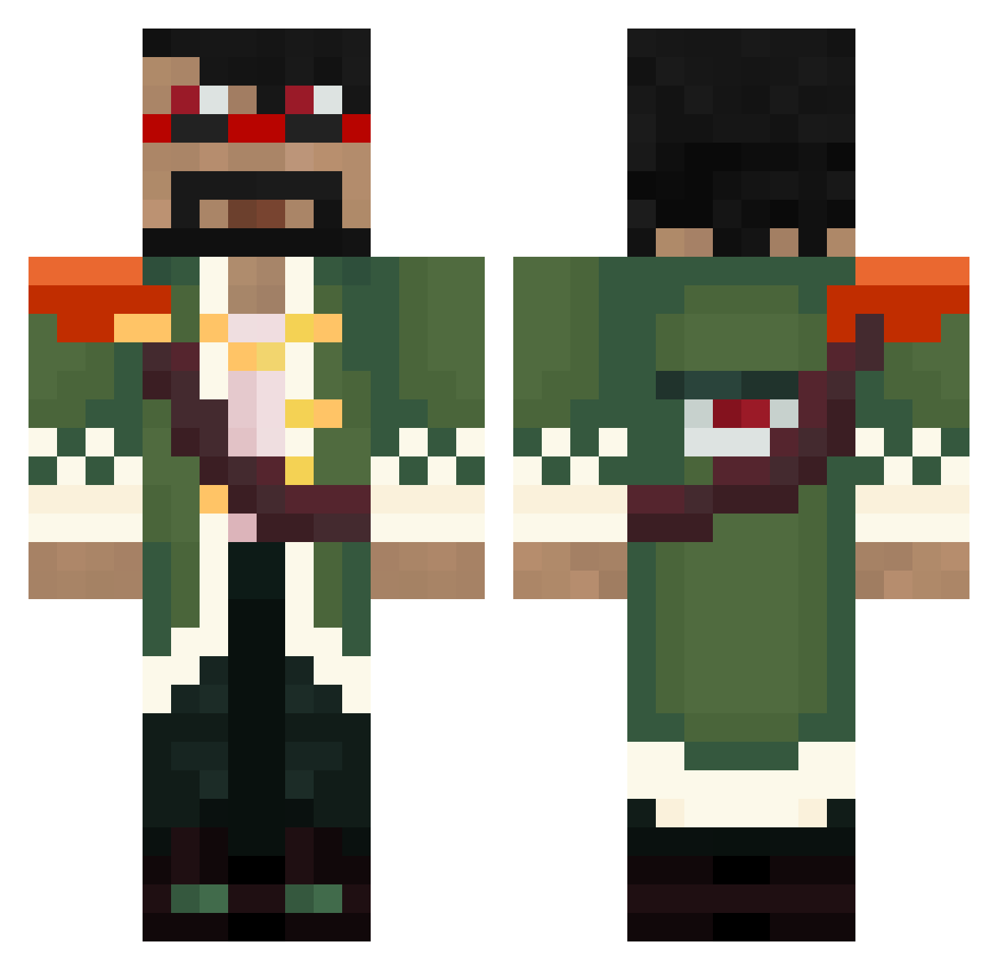 FlubDub222 Minecraft skin, front and back view
