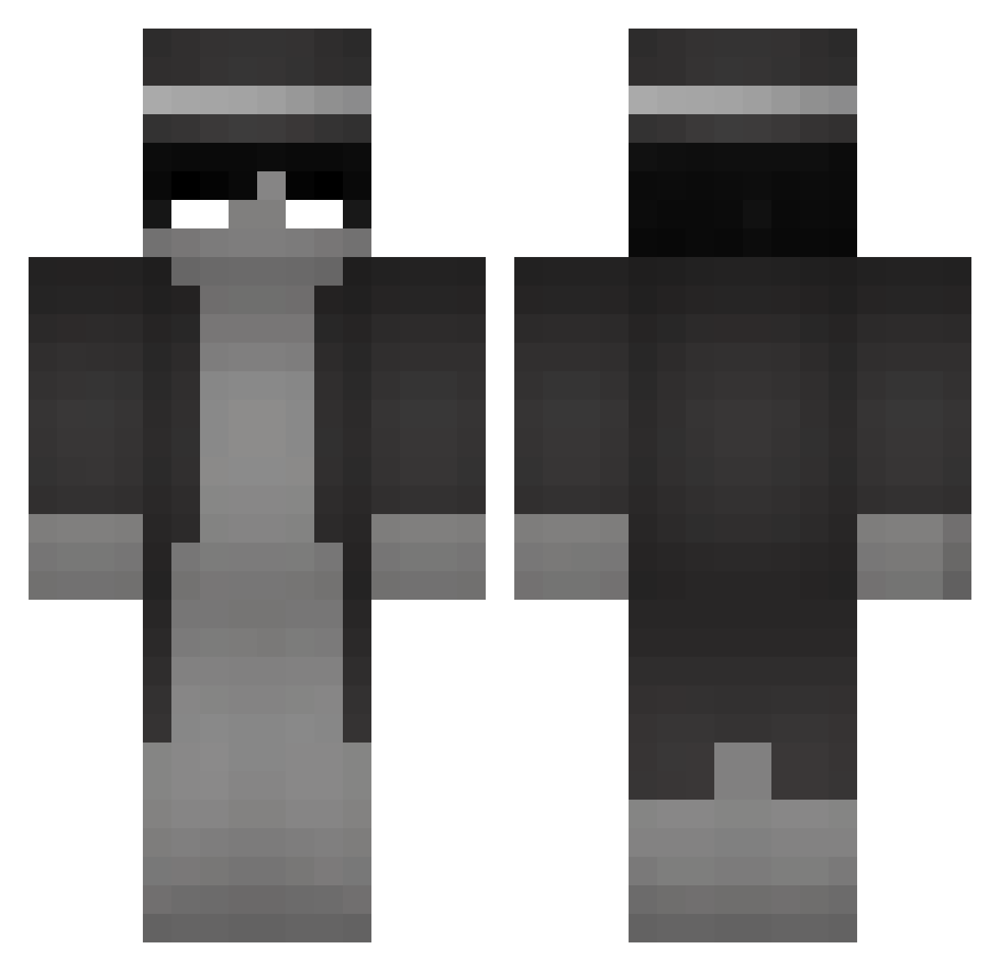sixtheg Minecraft skin, front and back view