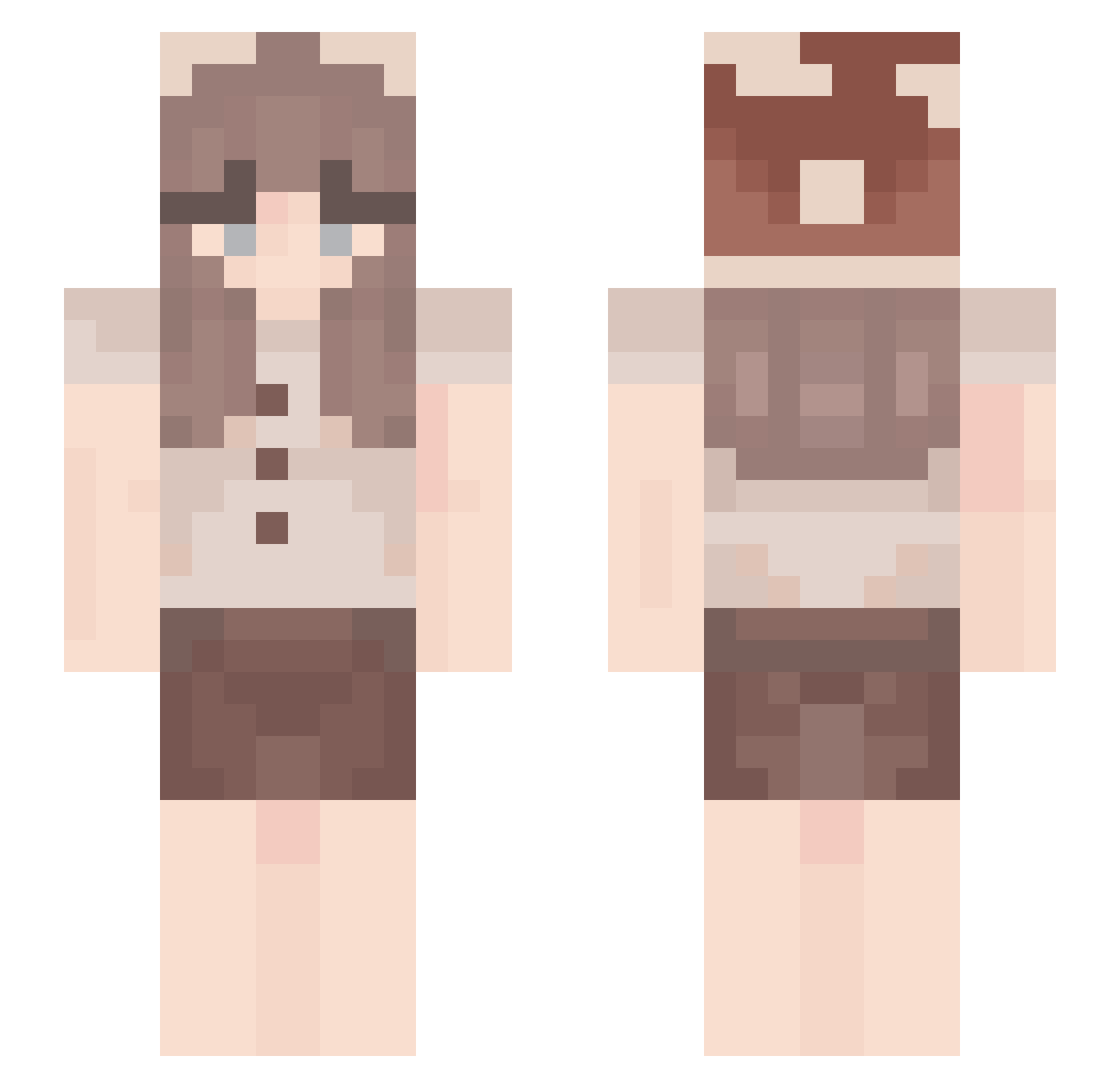 liddohell Minecraft skin, front and back view