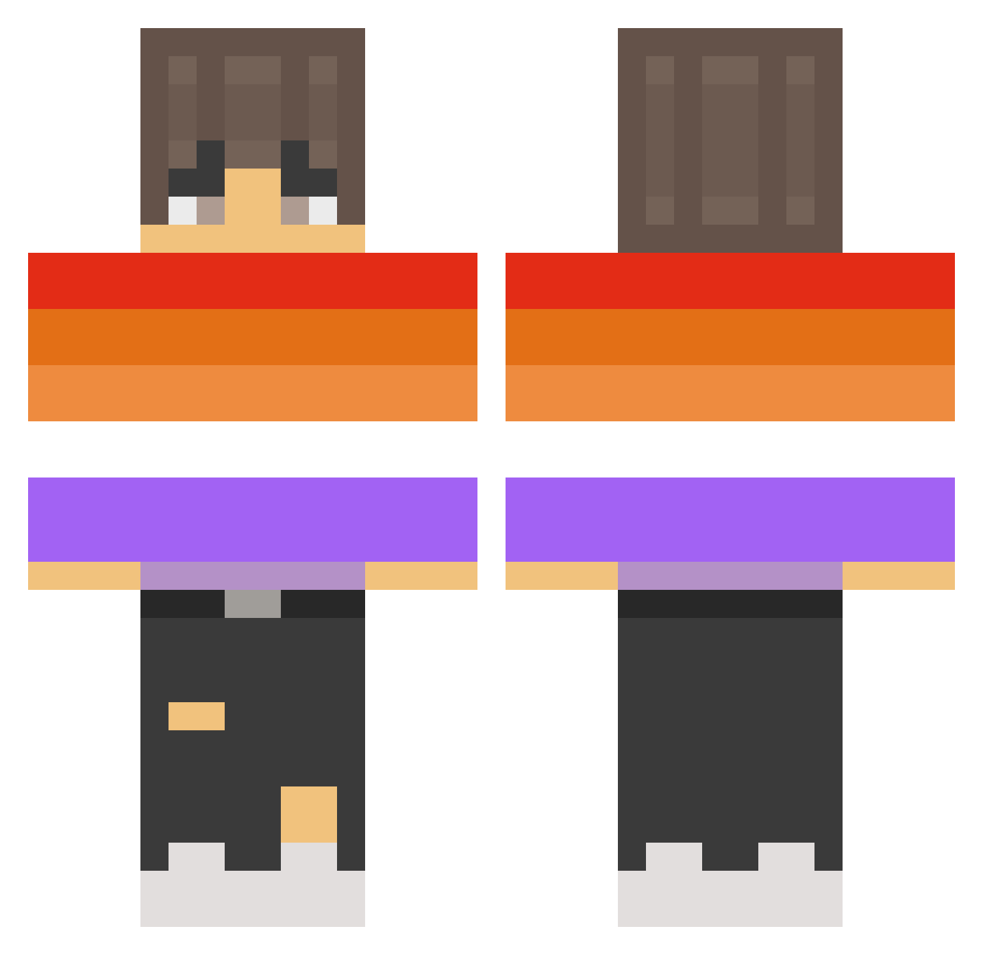 CatboyMC Minecraft skin, front and back view