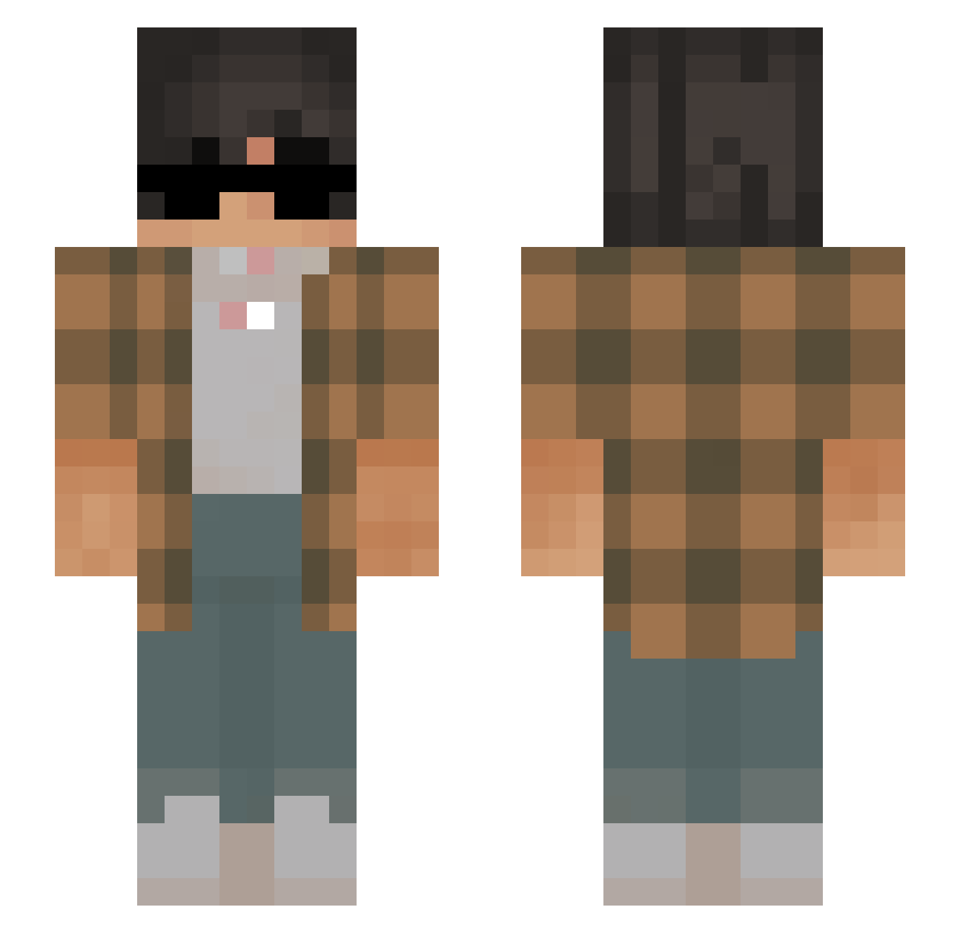 yeads Minecraft skin, front and back view