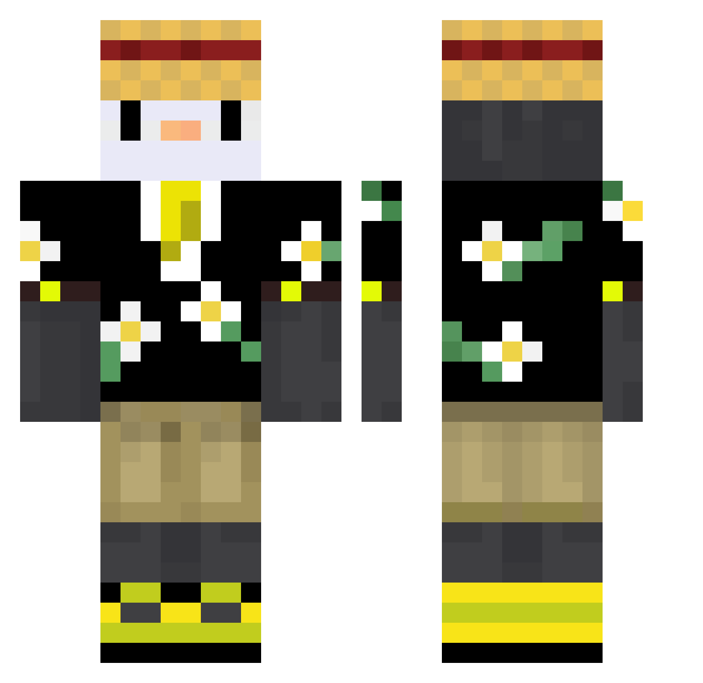 ZychoTobi Minecraft skin, front and back view