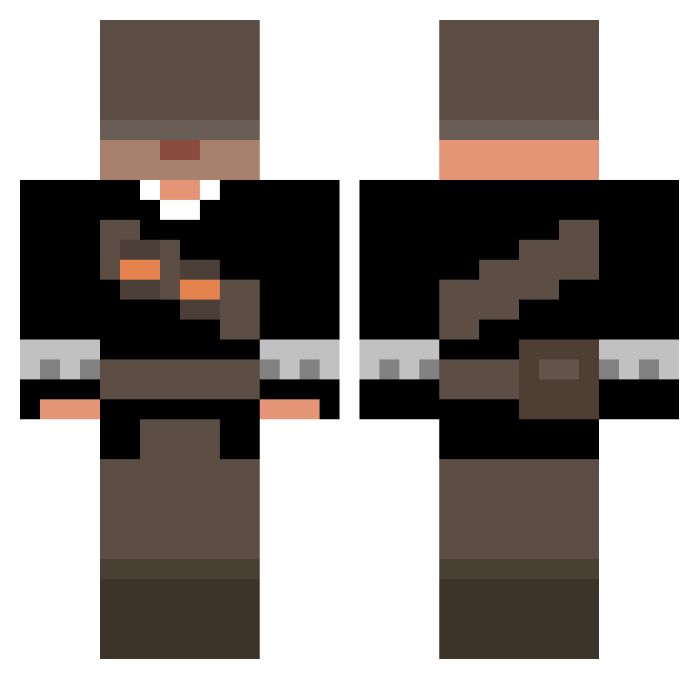 legijaL Minecraft skin, front and back view