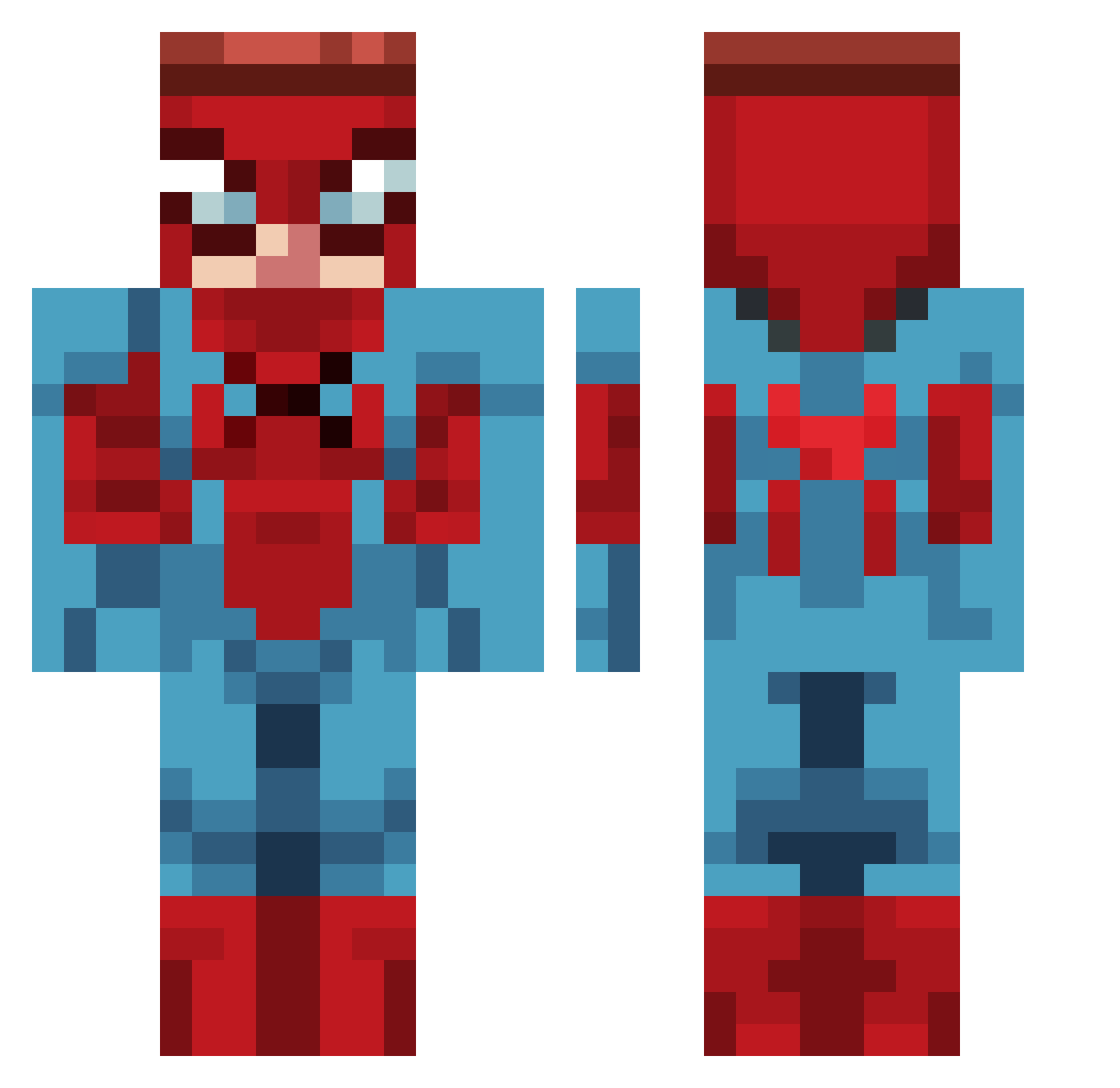 Spenk0r Minecraft skin, front and back view