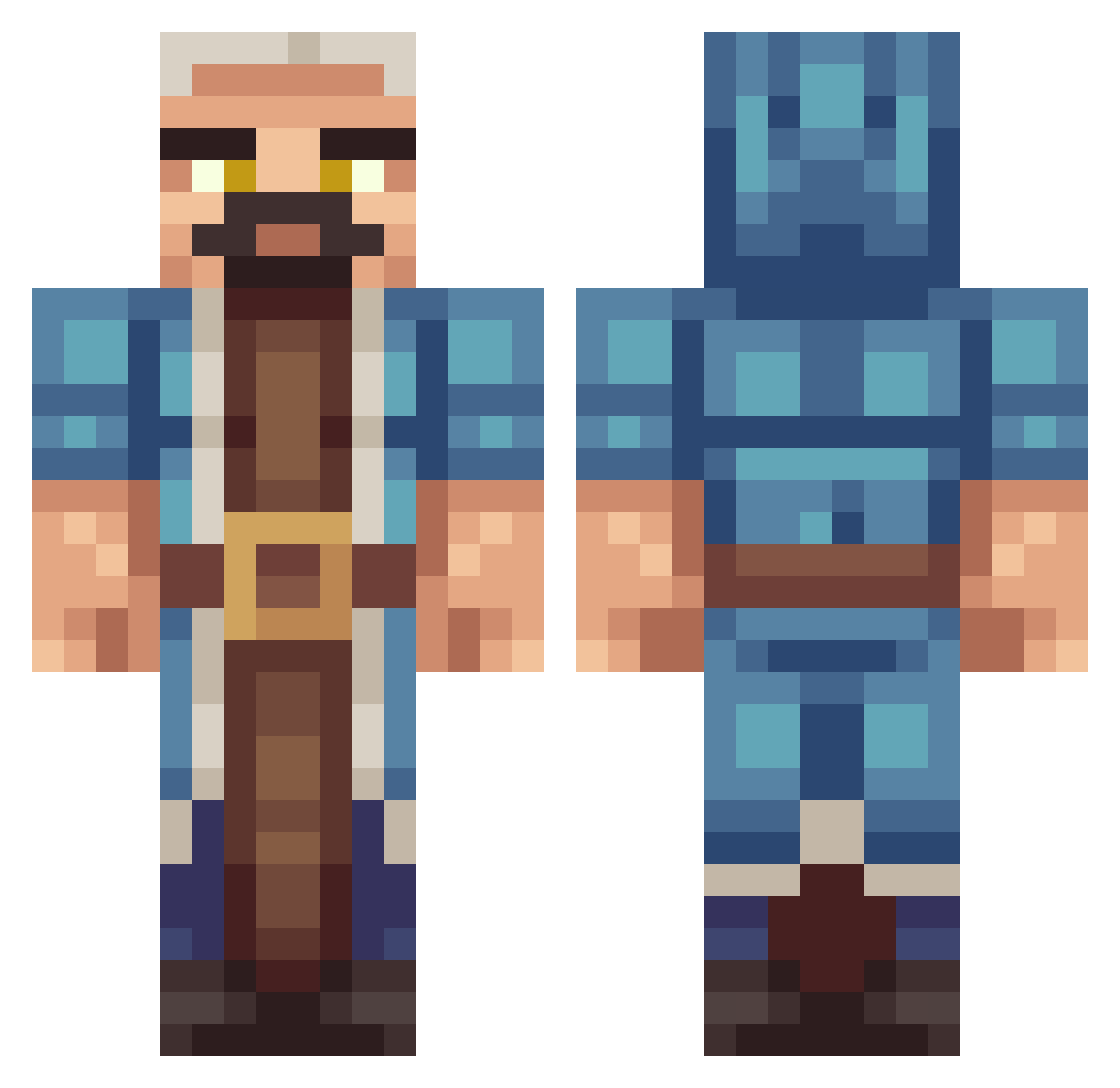 foobidi Minecraft skin, front and back view