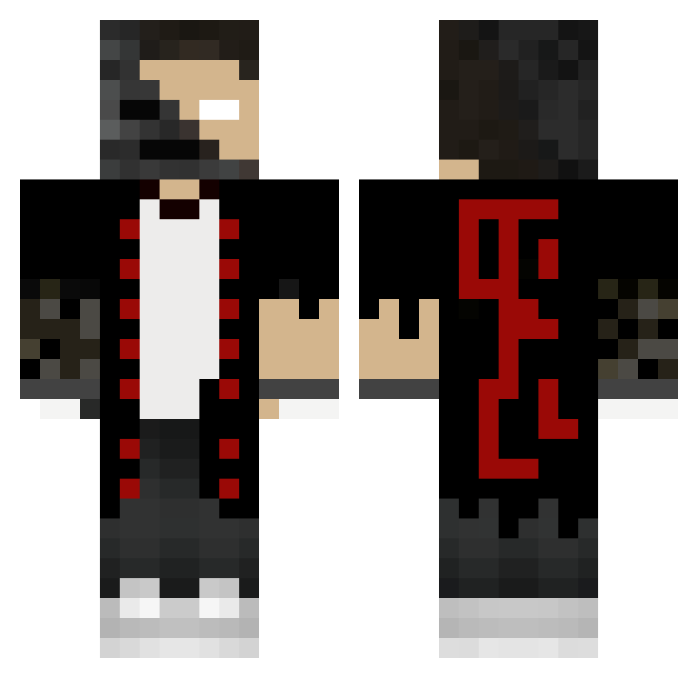 Stasiu2220 Minecraft skin, front and back view