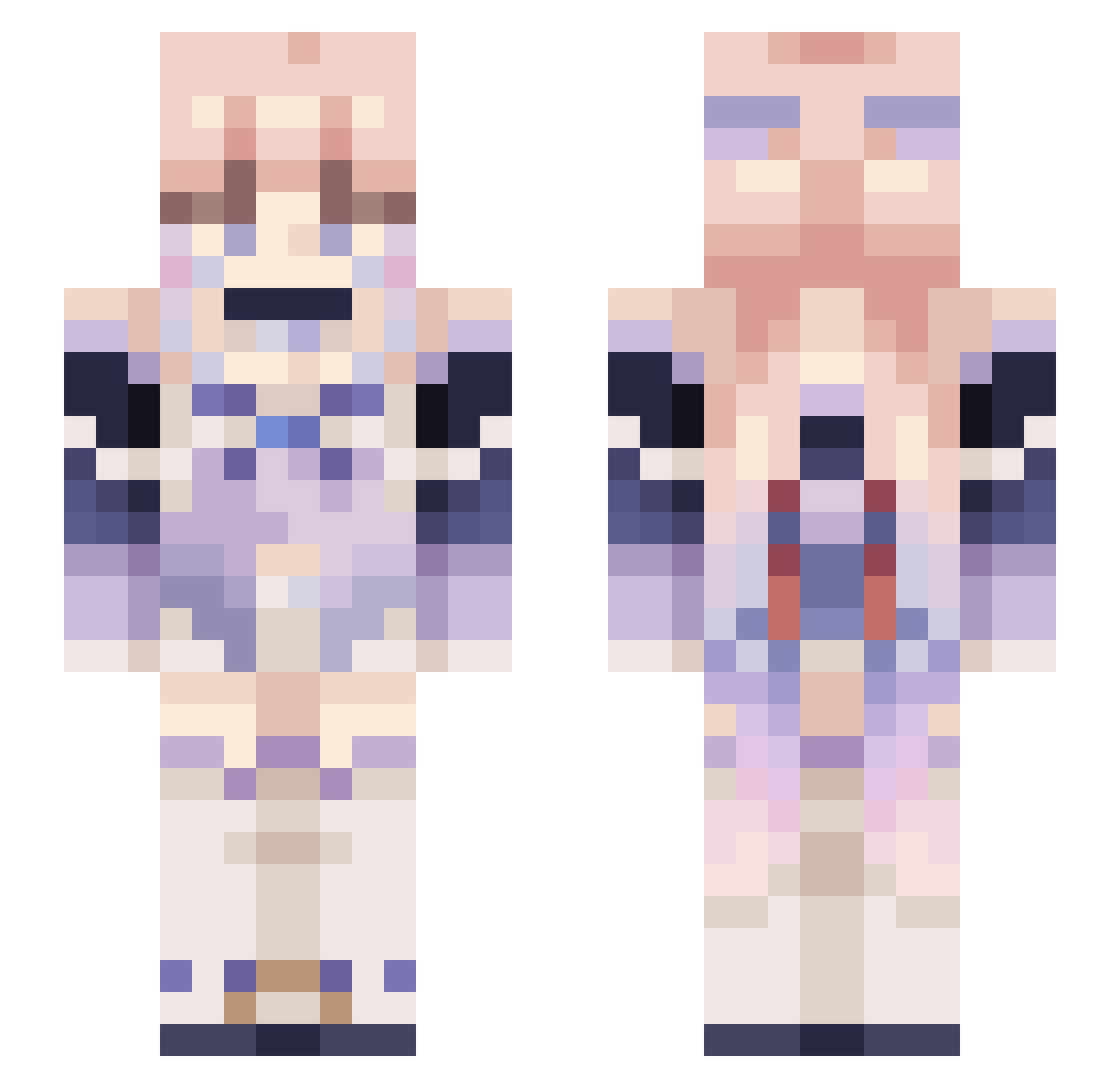 mizokoya Minecraft skin, front and back view