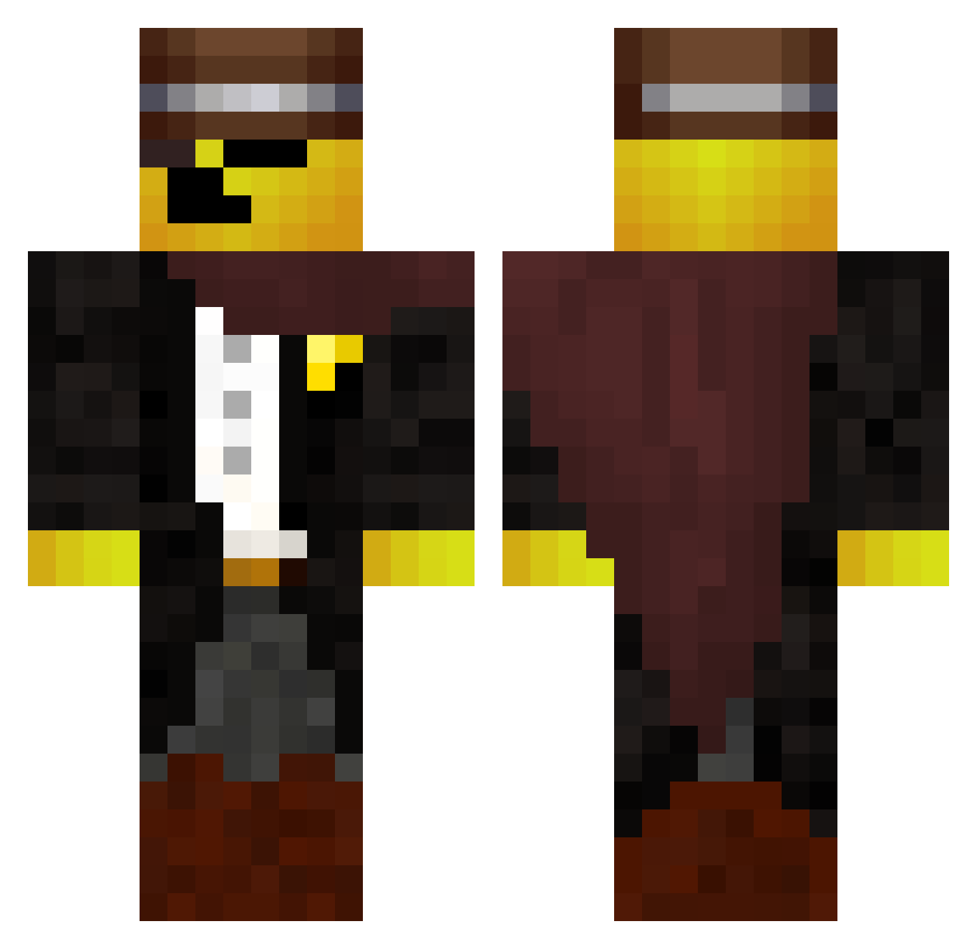 Chrysantus Minecraft skin, front and back view