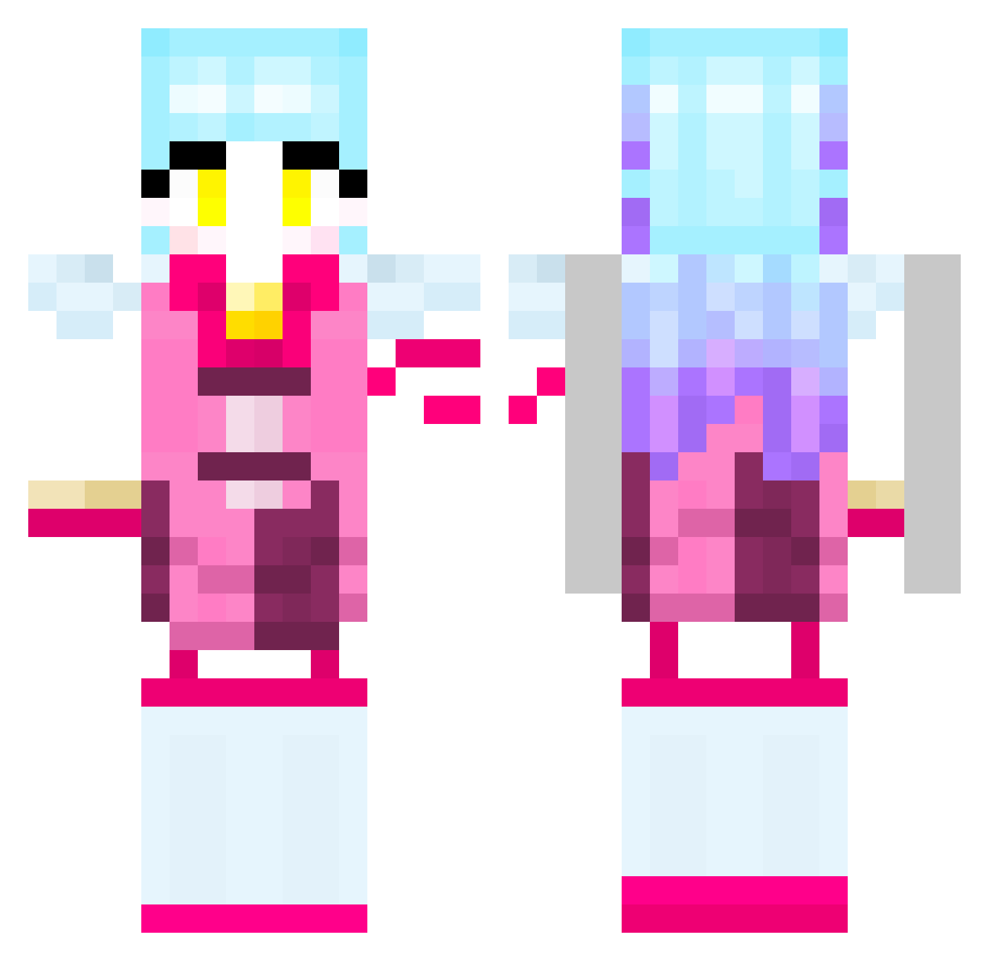 Ink_sans_ Minecraft skin, front and back view