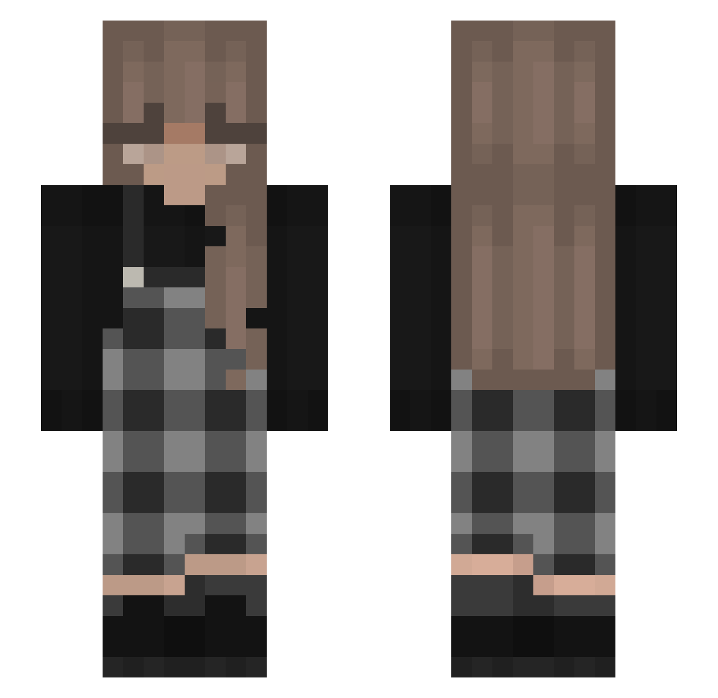 noelleisabellia Minecraft skin, front and back view