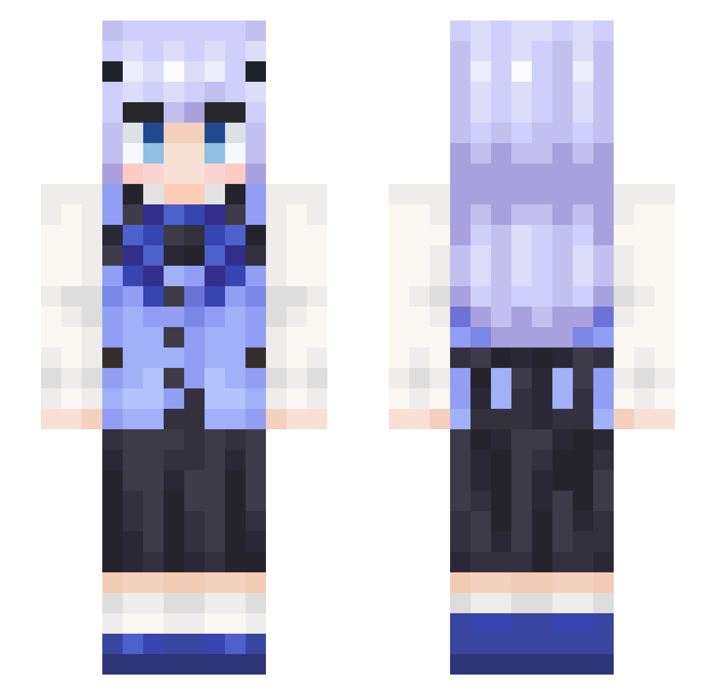 Karuha_4B6172 Minecraft skin, front and back view
