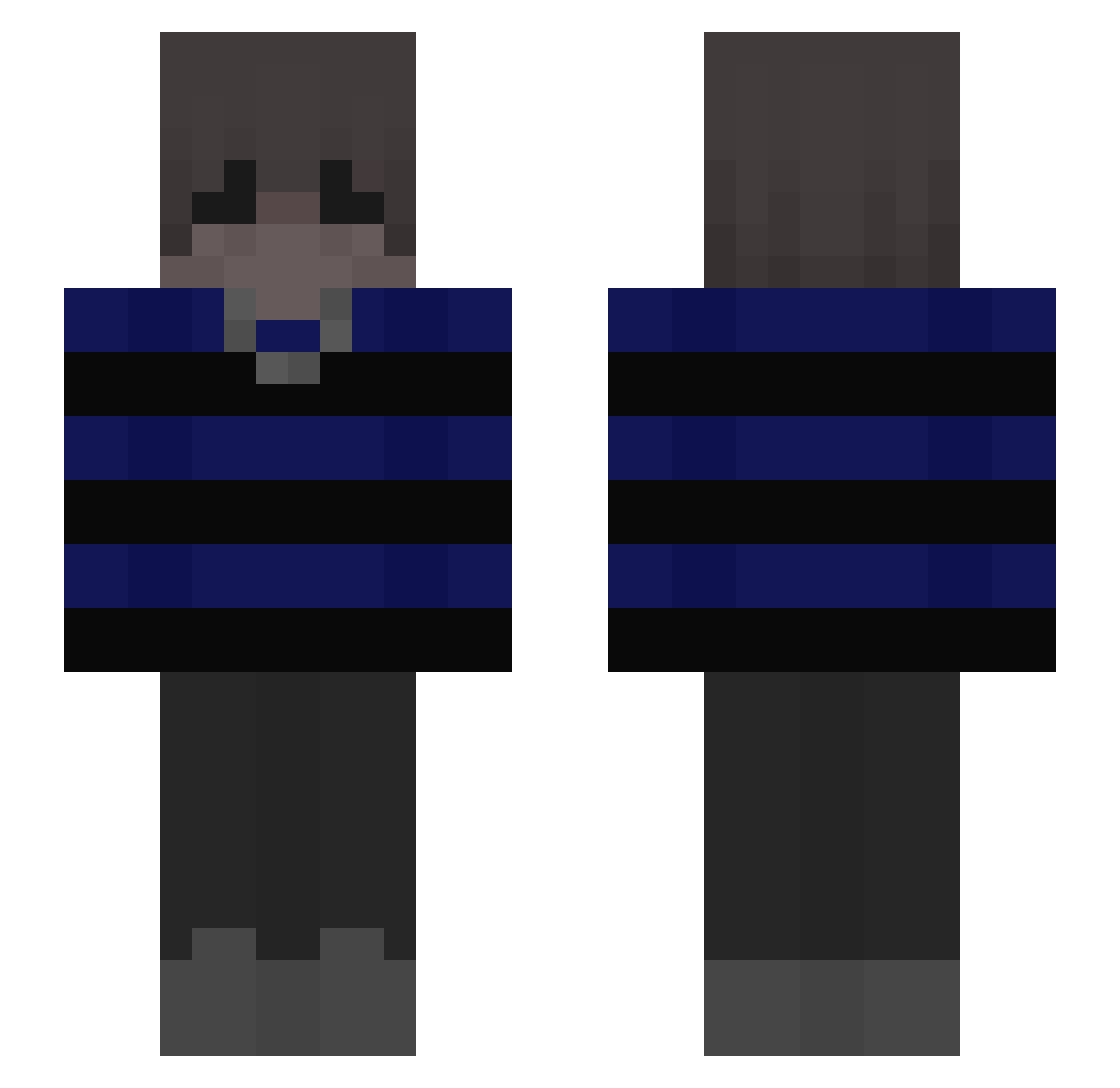 yqdi Minecraft skin, front and back view