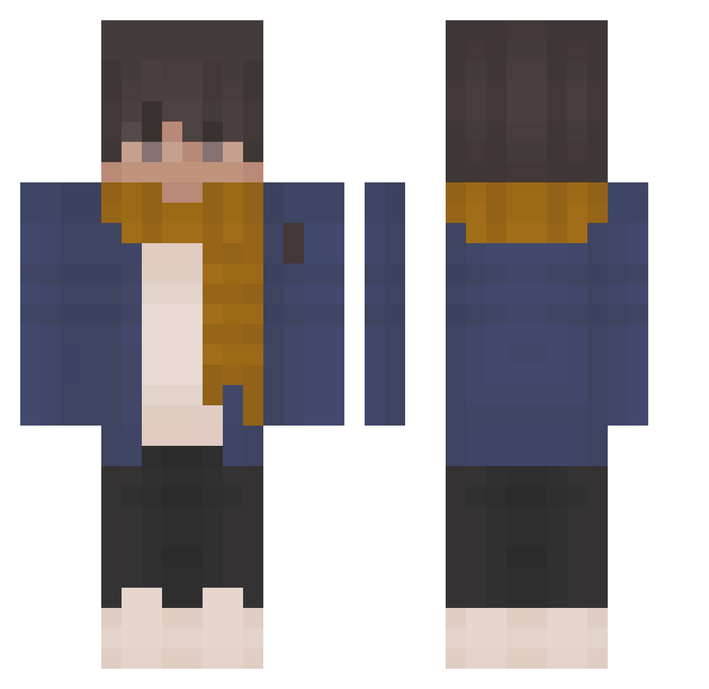 TechnoThePiggy_ Minecraft skin, front and back view