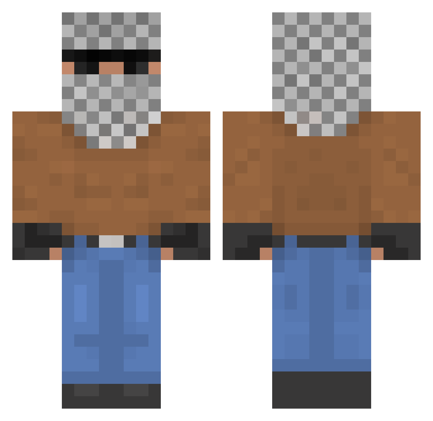 suna2 Minecraft skin, front and back view
