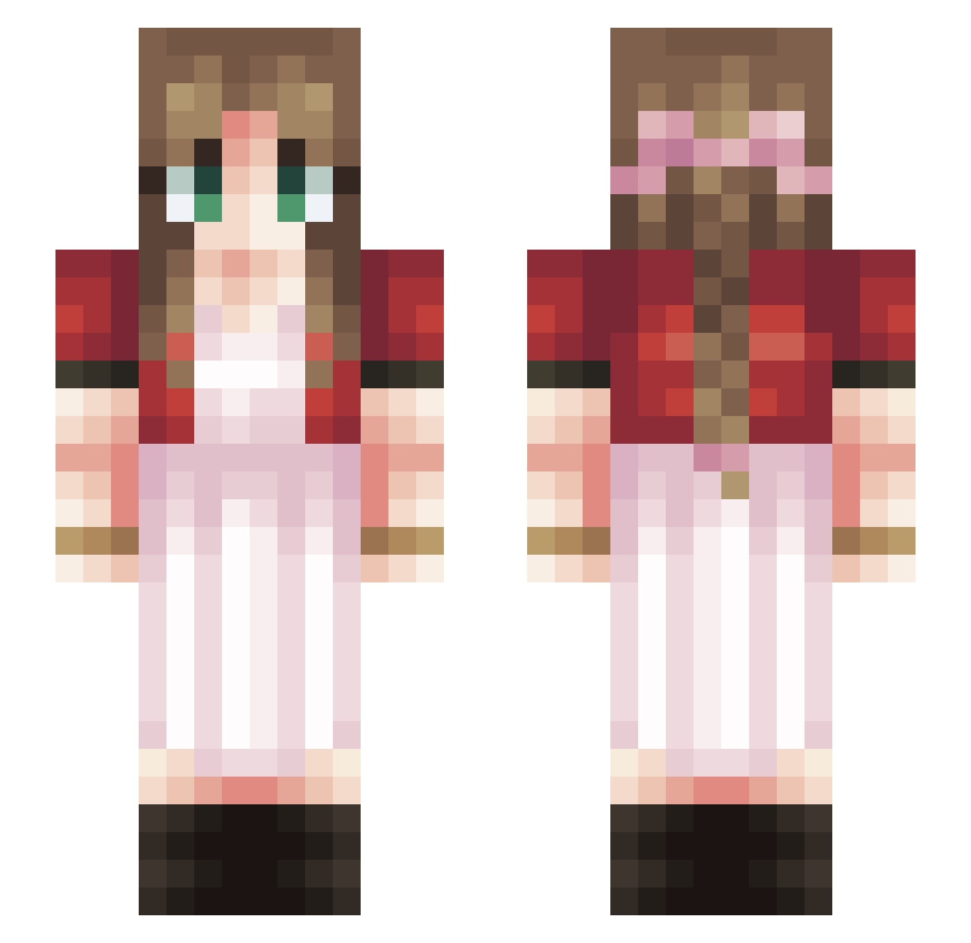Kissimmie Minecraft skin, front and back view