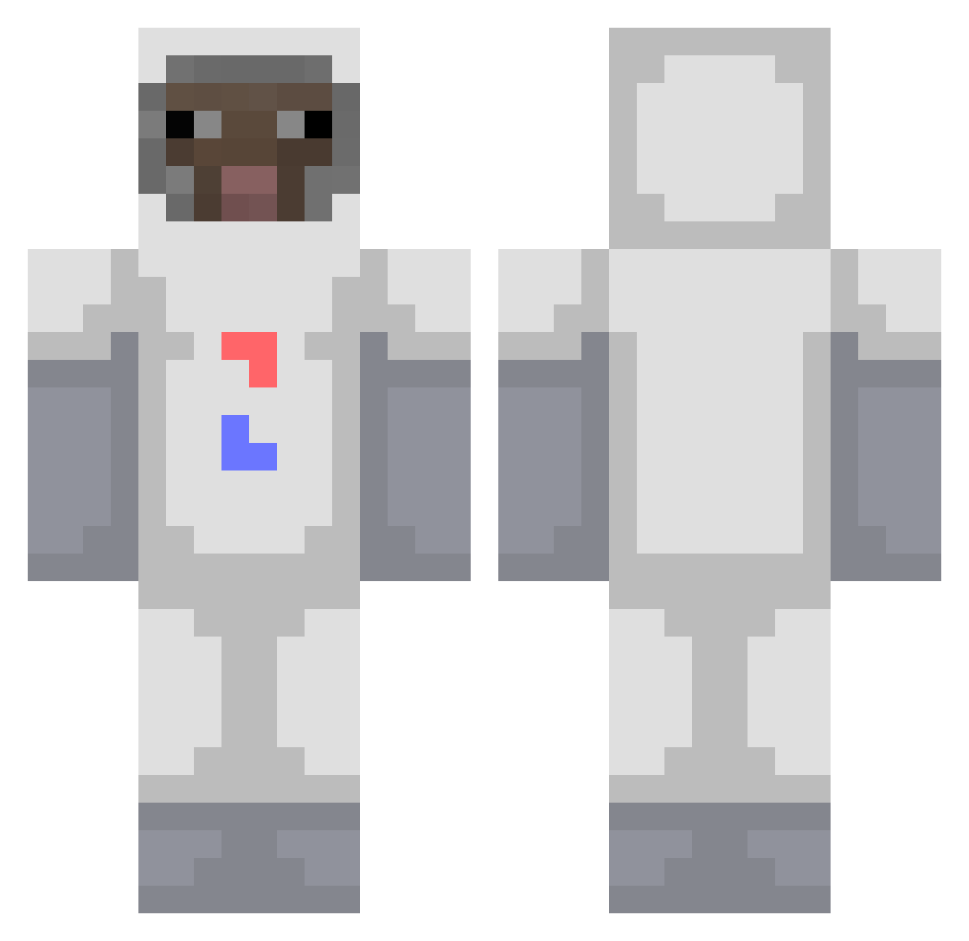 Sliinkyy Minecraft skin, front and back view