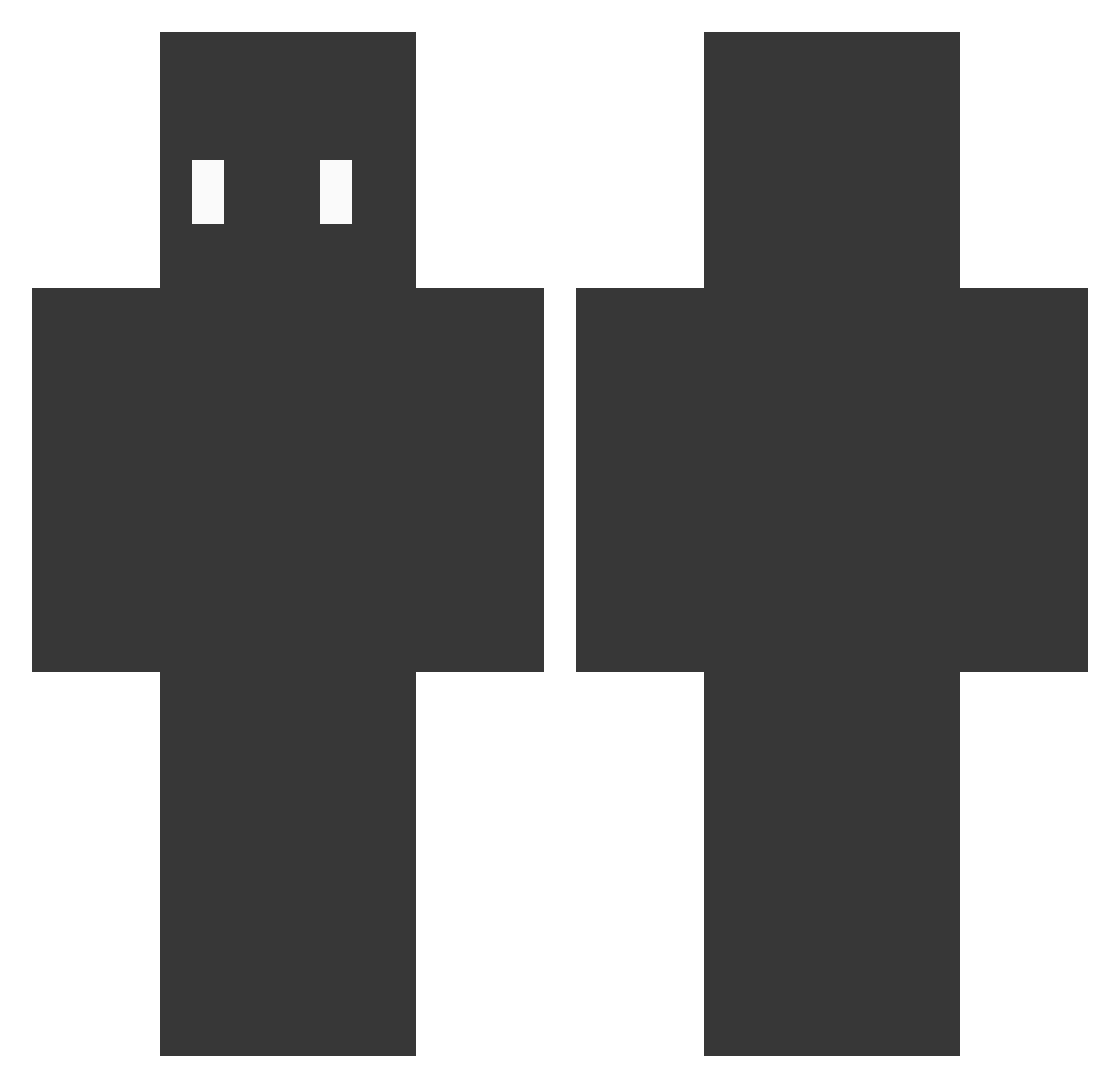 Trivial6 Minecraft skin, front and back view