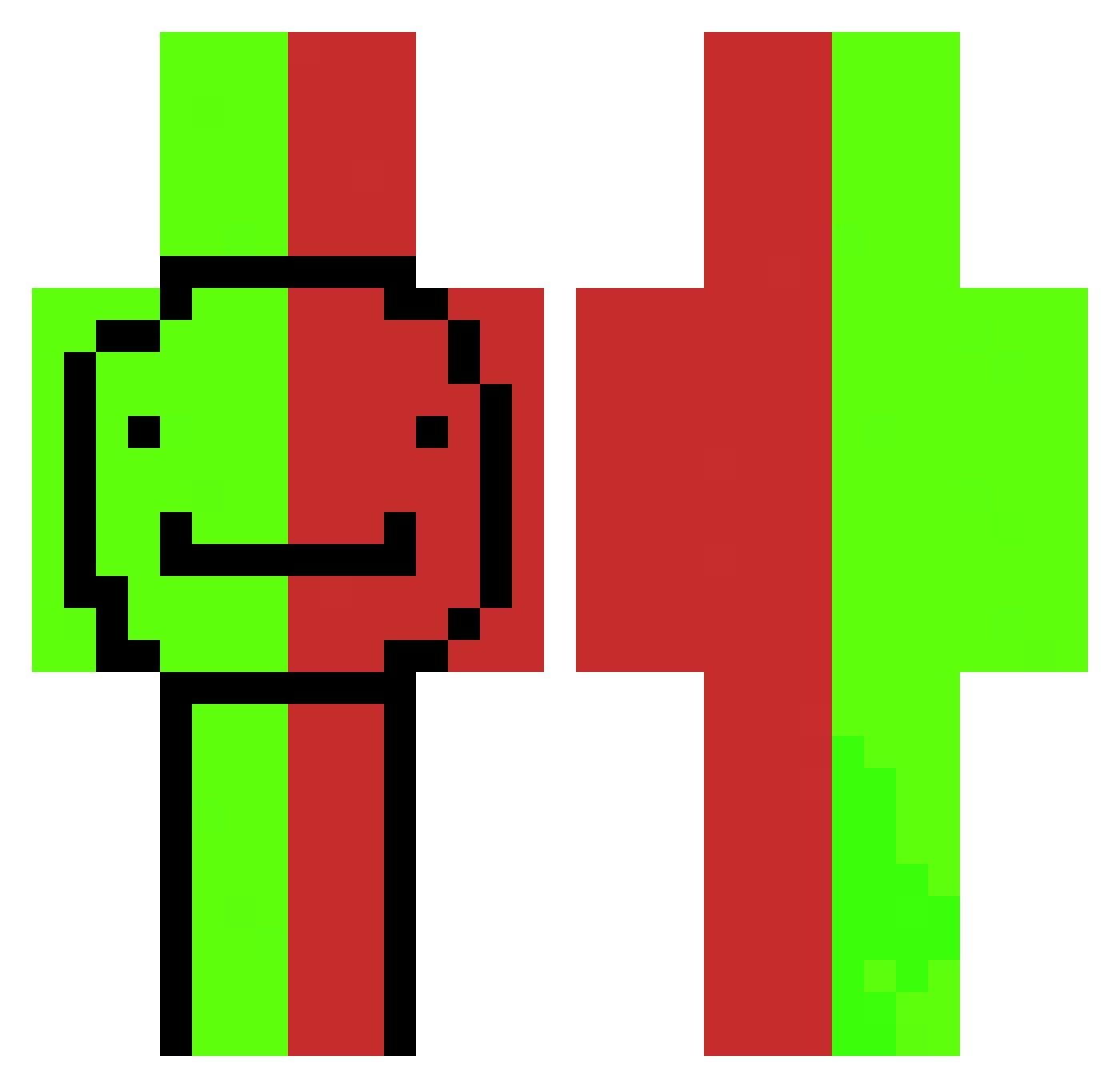 Rubenbw Minecraft skin, front and back view