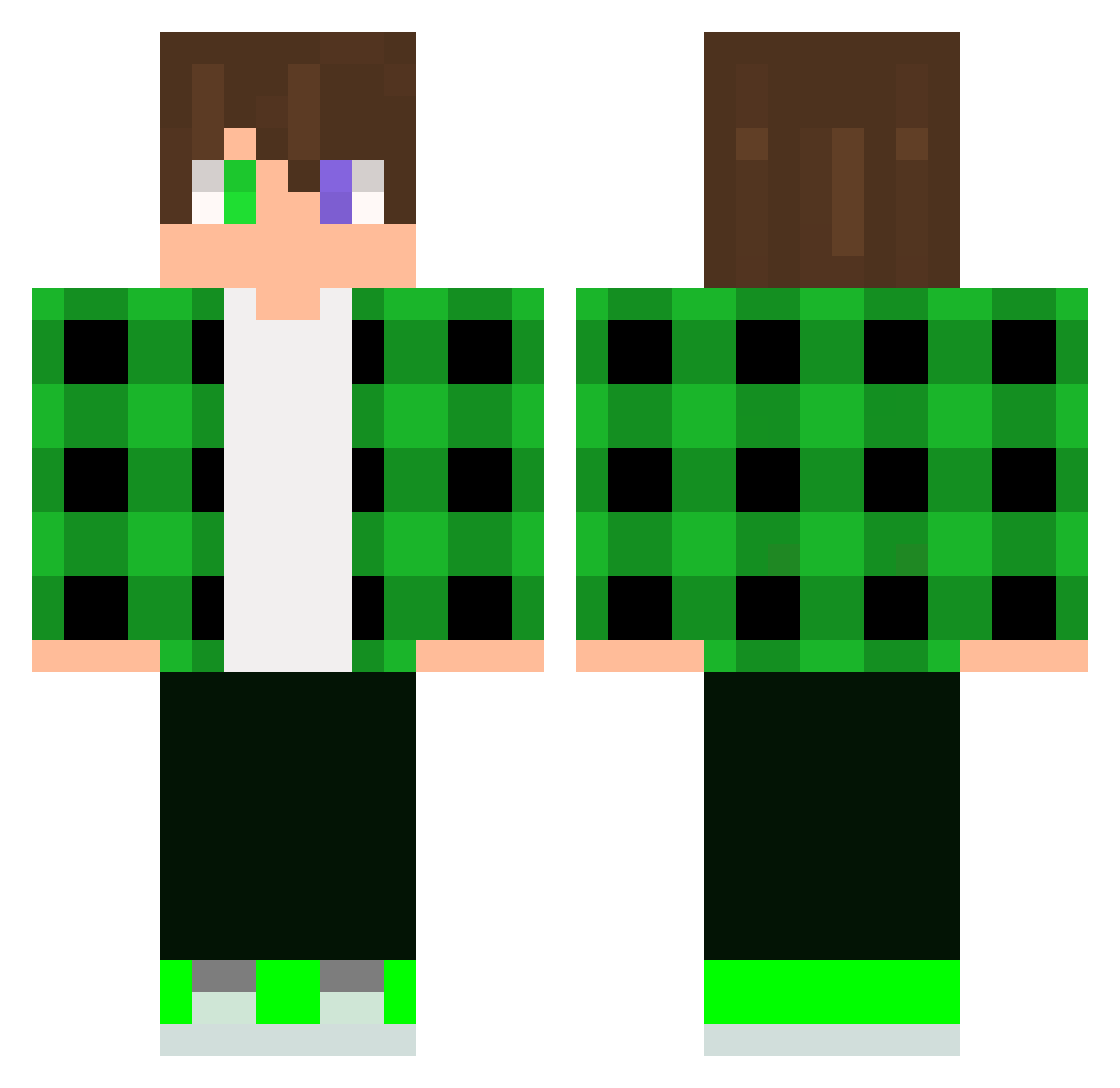 RoPro_On Minecraft skin, front and back view