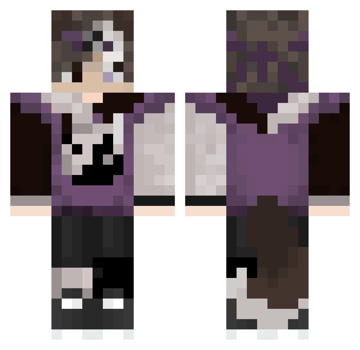 K1ngsP4wn Minecraft skin, front and back view
